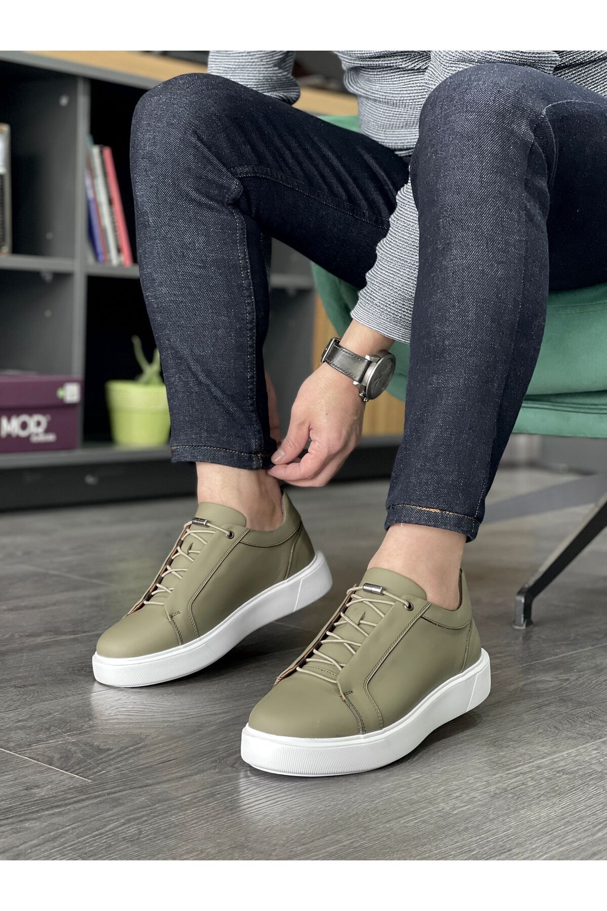 MOR KUNDURA Hakiki Deri Günlük Kullanım Sneakers Erkek Ayakkabı