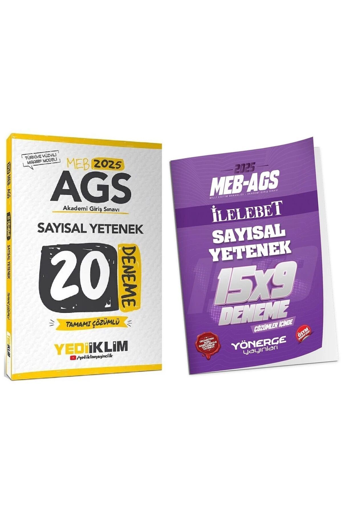 Anka Yayınları Yediiklim + Yönerge 2025 MEB-AGS Sayısal Yetenek 20+9 Deneme 2 li Set Yediiklim + Yönerge Yayınları