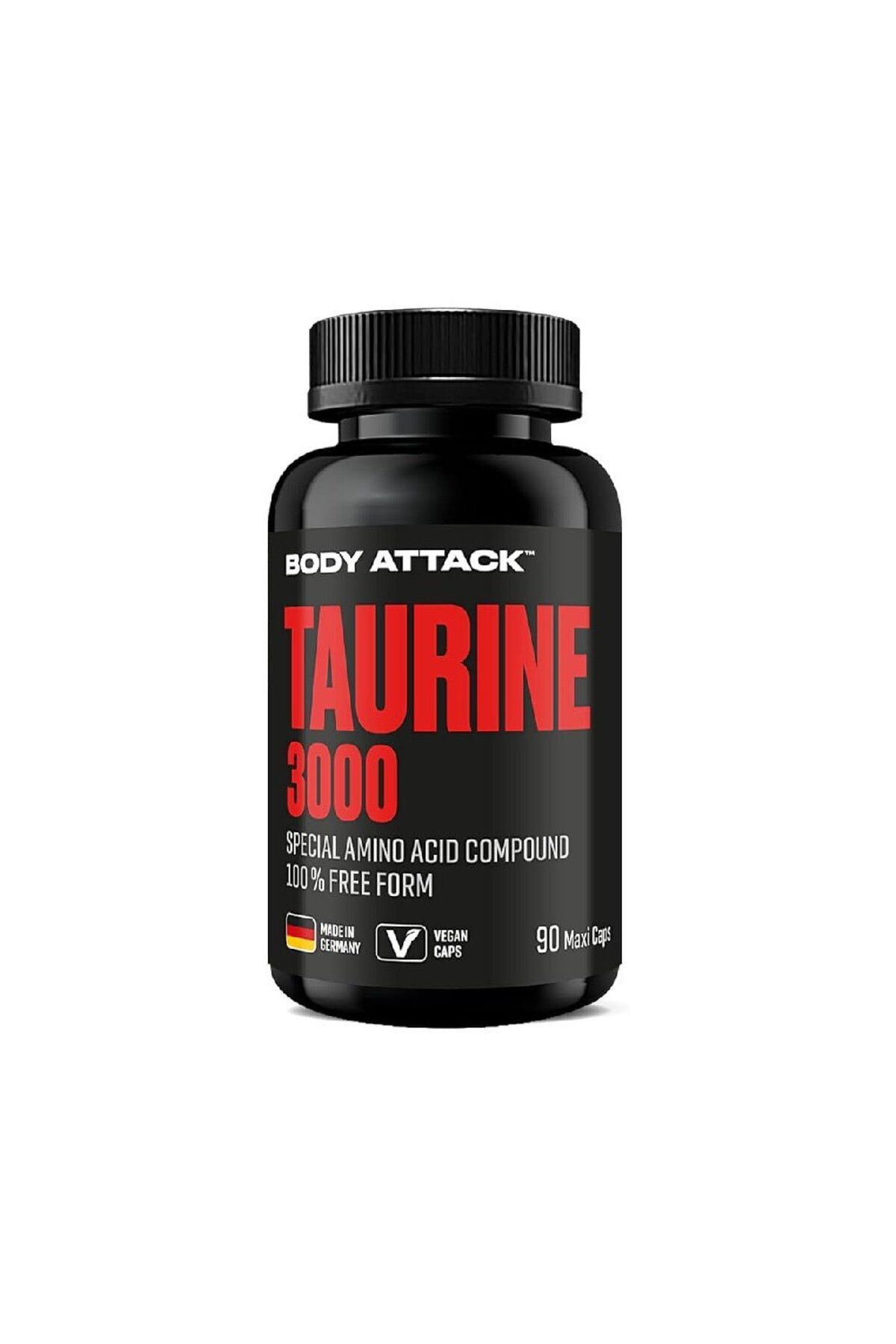 Body Attack Taurina 3000mg, 90 Capsule, Body Attack, Supliment Alimentar Pentru Performanta - One Size