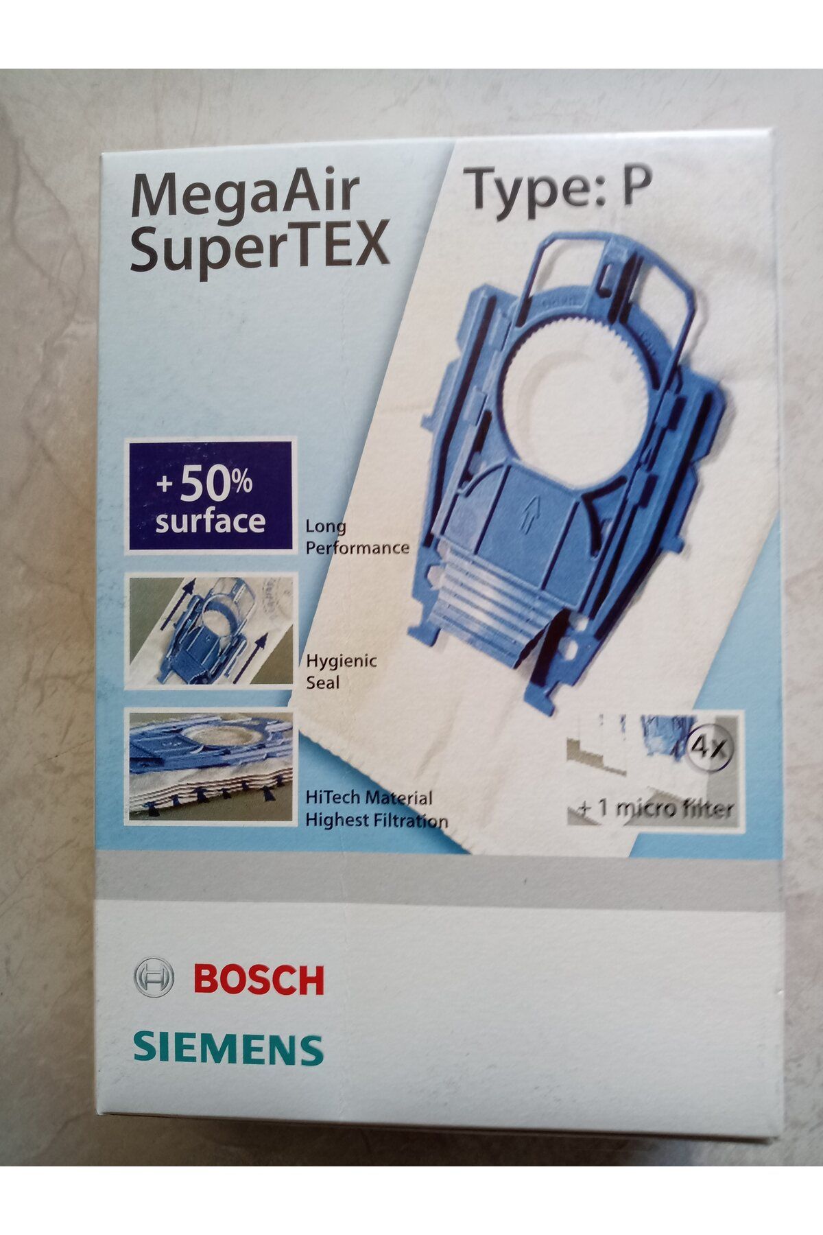 MPTEDARİK Bosch Bsg 8 Kutulu Type P Tip Süpürge Bez Torbası (Kutu İçi 4 Adet)