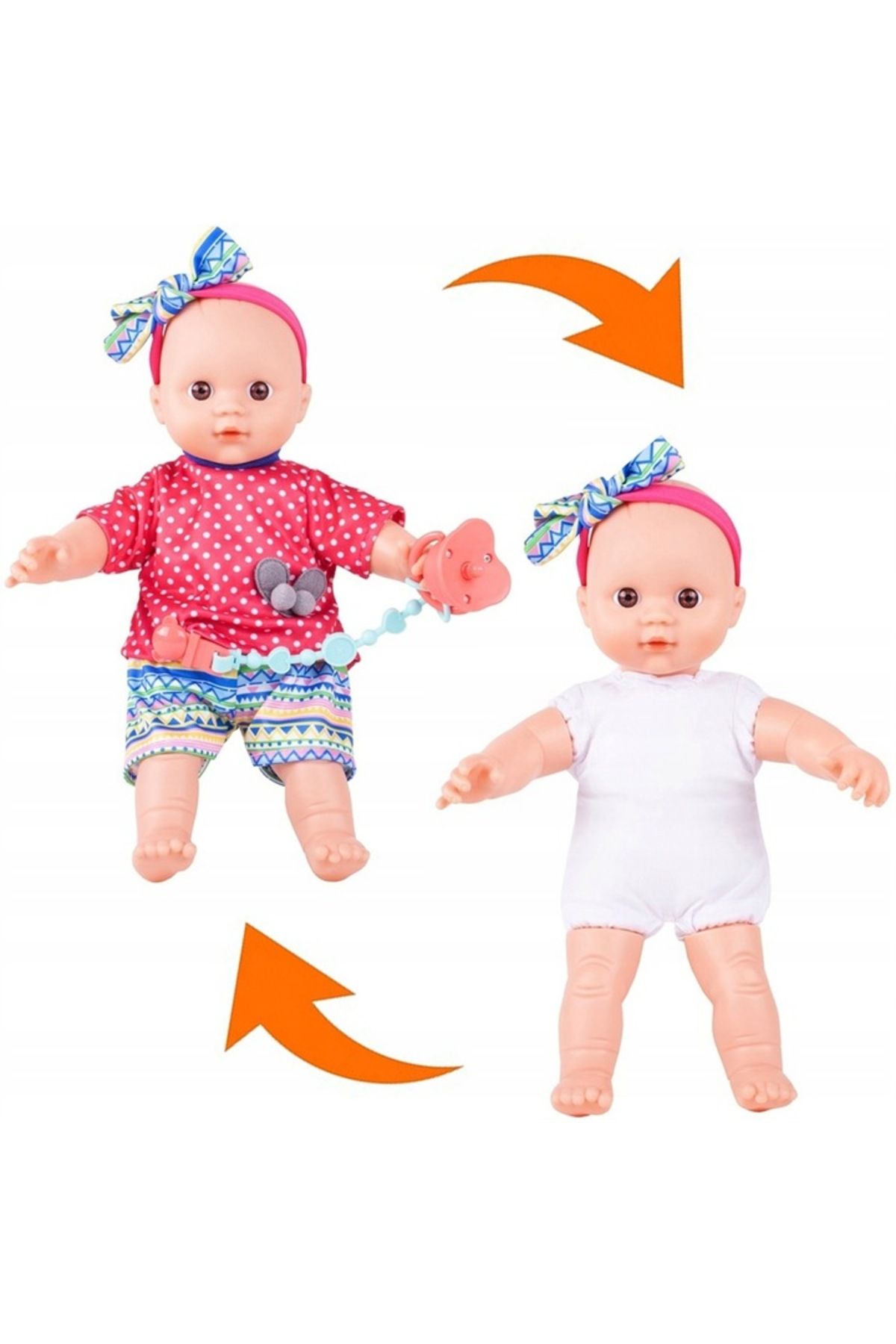 zola-Interactive baby doll, pacifier with chain, soft material, 31 x 23 x 9 cm 10