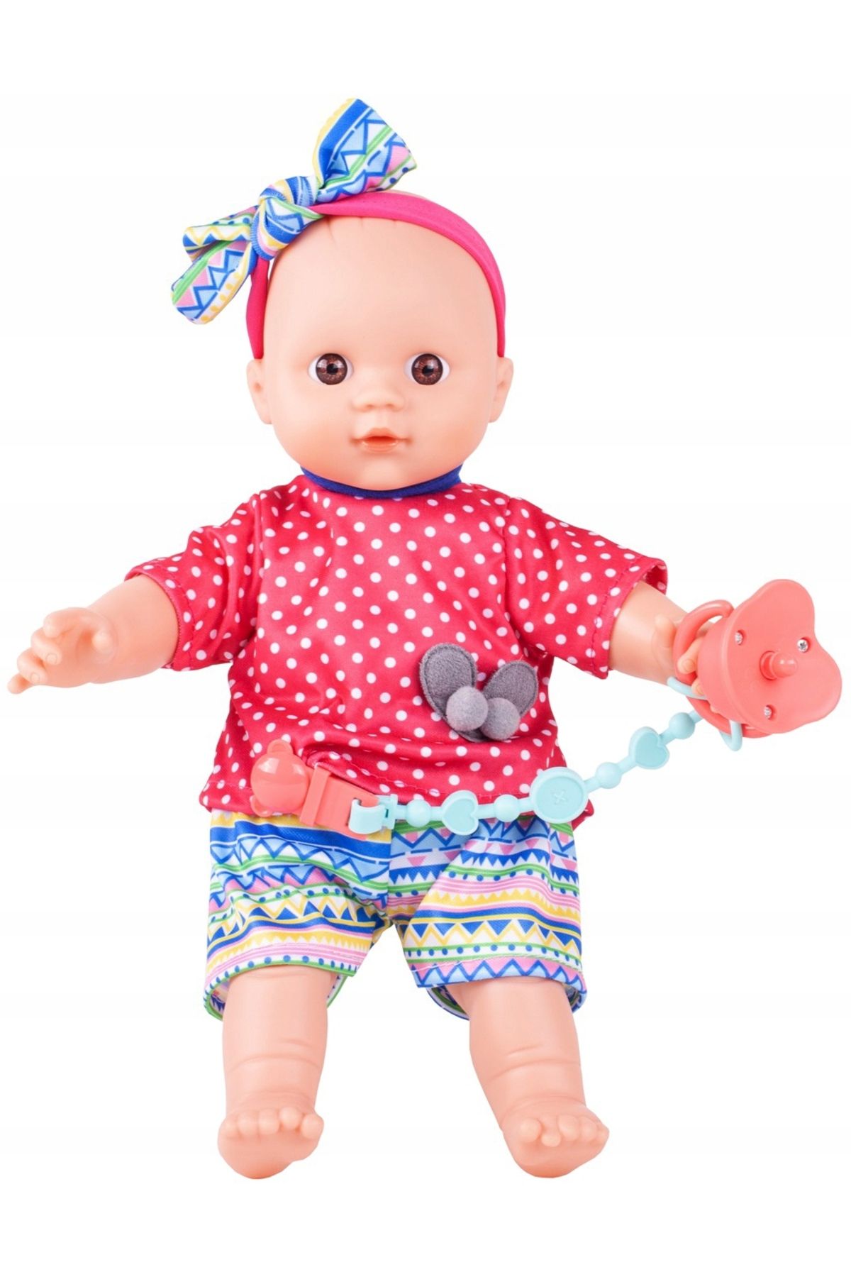 zola-Interactive baby doll, pacifier with chain, soft material, 31 x 23 x 9 cm 1