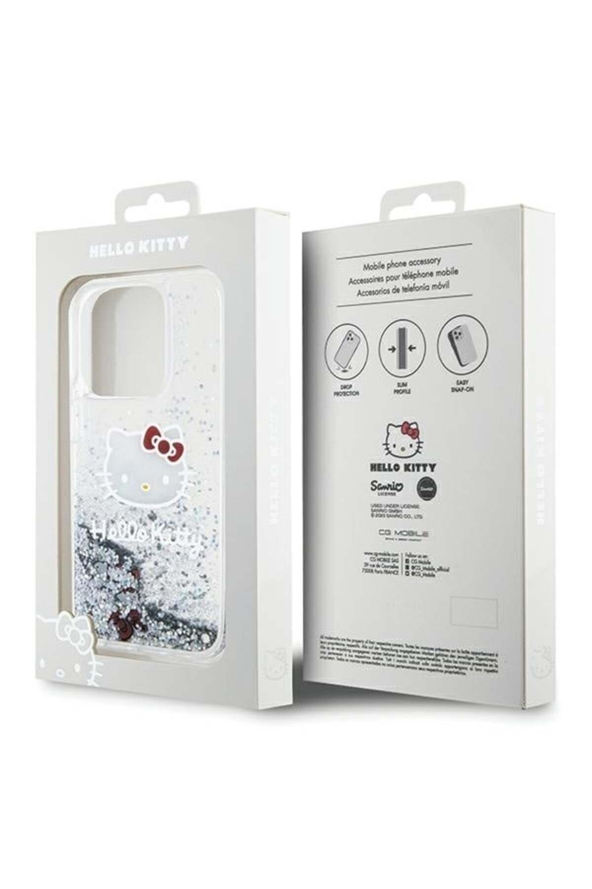 Hello Kitty-Case for IPhone 15 Pro, Liquid Glitter Hardcase, Hello Kitty - Silver 7
