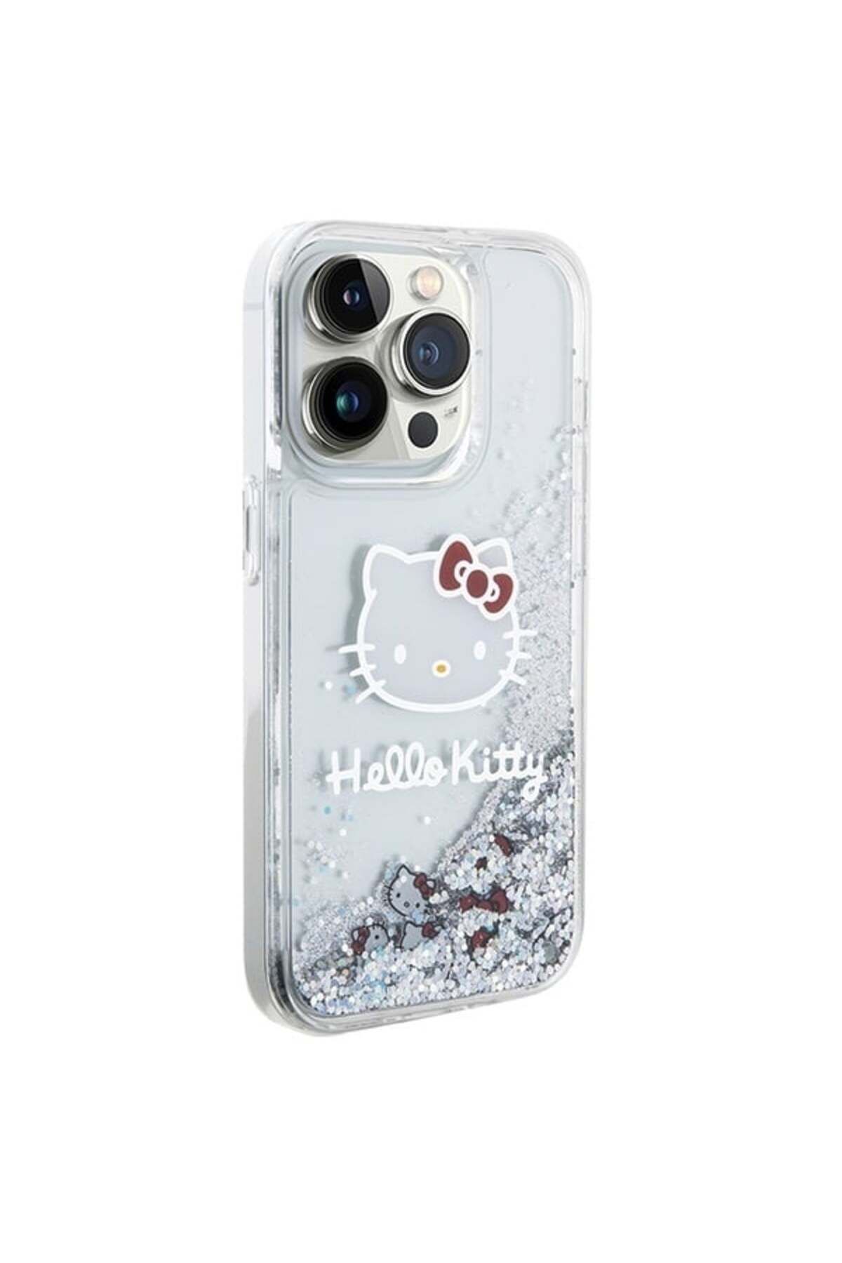 Hello Kitty-Case for IPhone 15 Pro, Liquid Glitter Hardcase, Hello Kitty - Silver 5