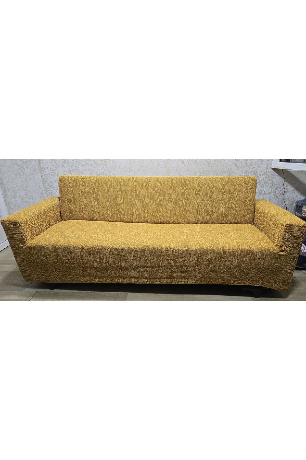 Rişte Home A Kaliteli Jakarlı Yarı Kaplama 3 3 1 1 Çubuk Desen Lastikli Kanepe,koltuk Örtüsü, Kılıfı Takımı