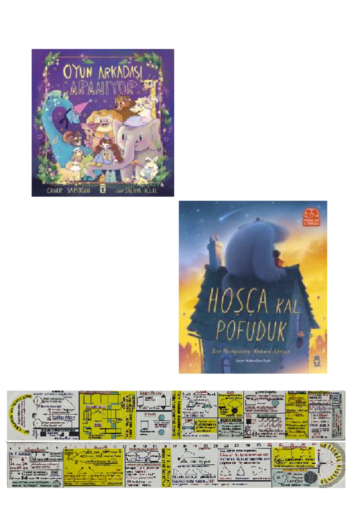Timaş Çocuk Oyun Arkadaşı Aranıyor + Hoşça Kal Pofuduk 2 Kitap Set + Mat. Öğreten Cetvel