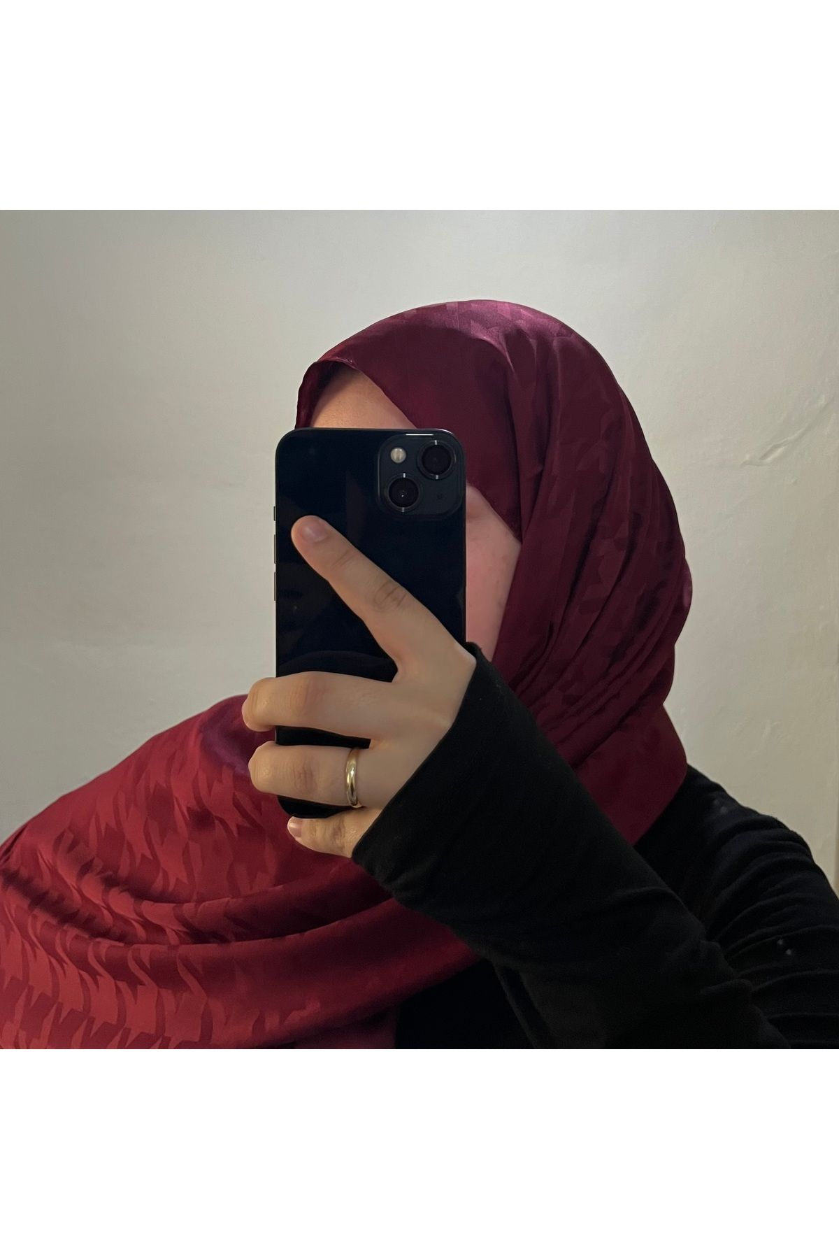BOUTİCON Kazayağı Desen Bordo Jakar Şal