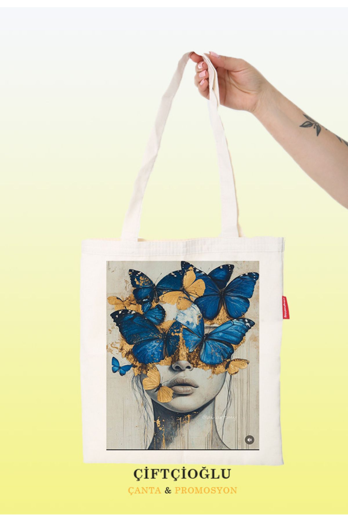 çiftçioğlu Birinci Kalite Baskılı Bez 38x42 Omuz-El Çantası