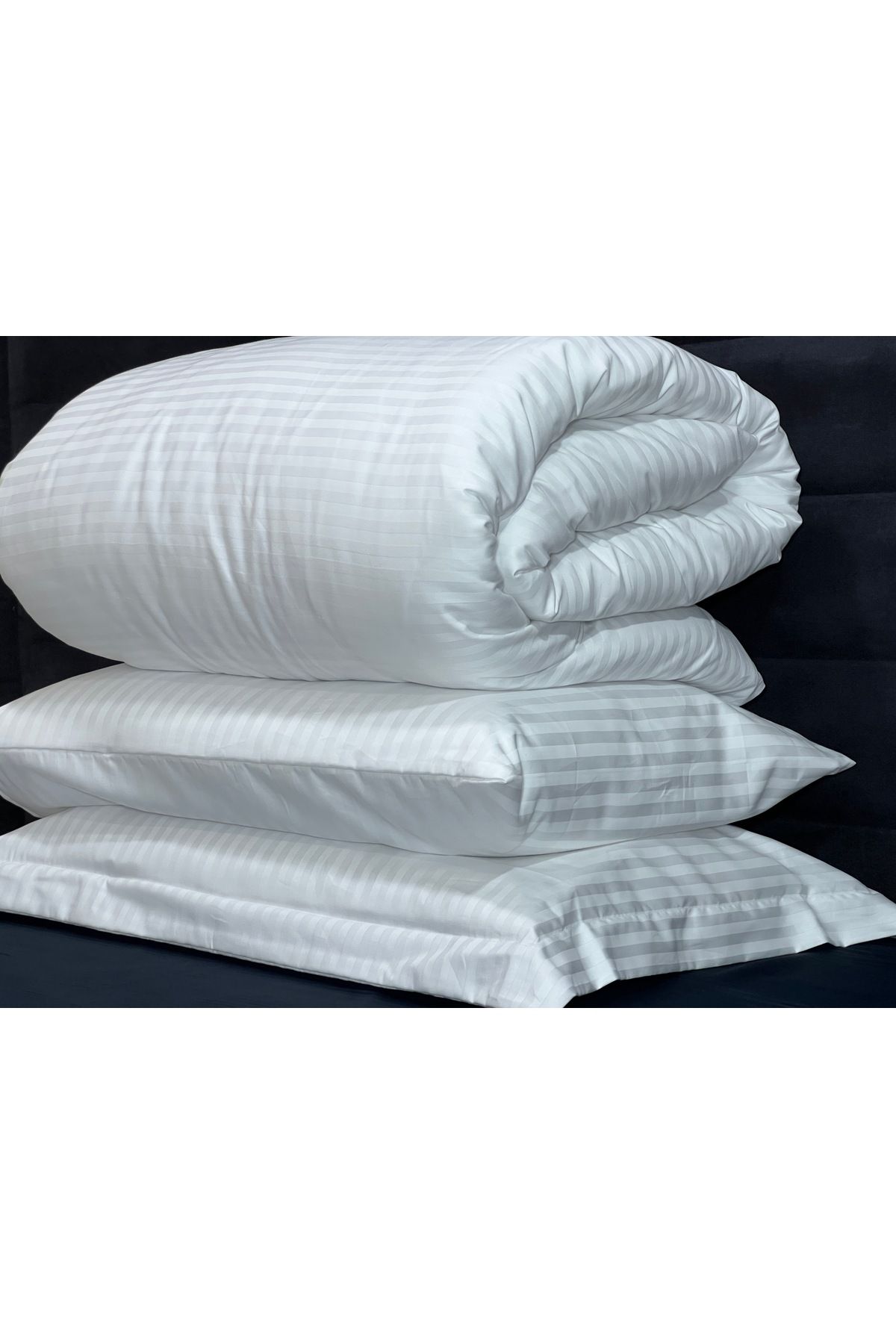 Only White Home Irmak Nevresim Seti, Çift Kişilik 6 Parça, 83 Tel, %100 Pamuk, Lüks , Suit Oda Otel, Çeyiz, Tam Set