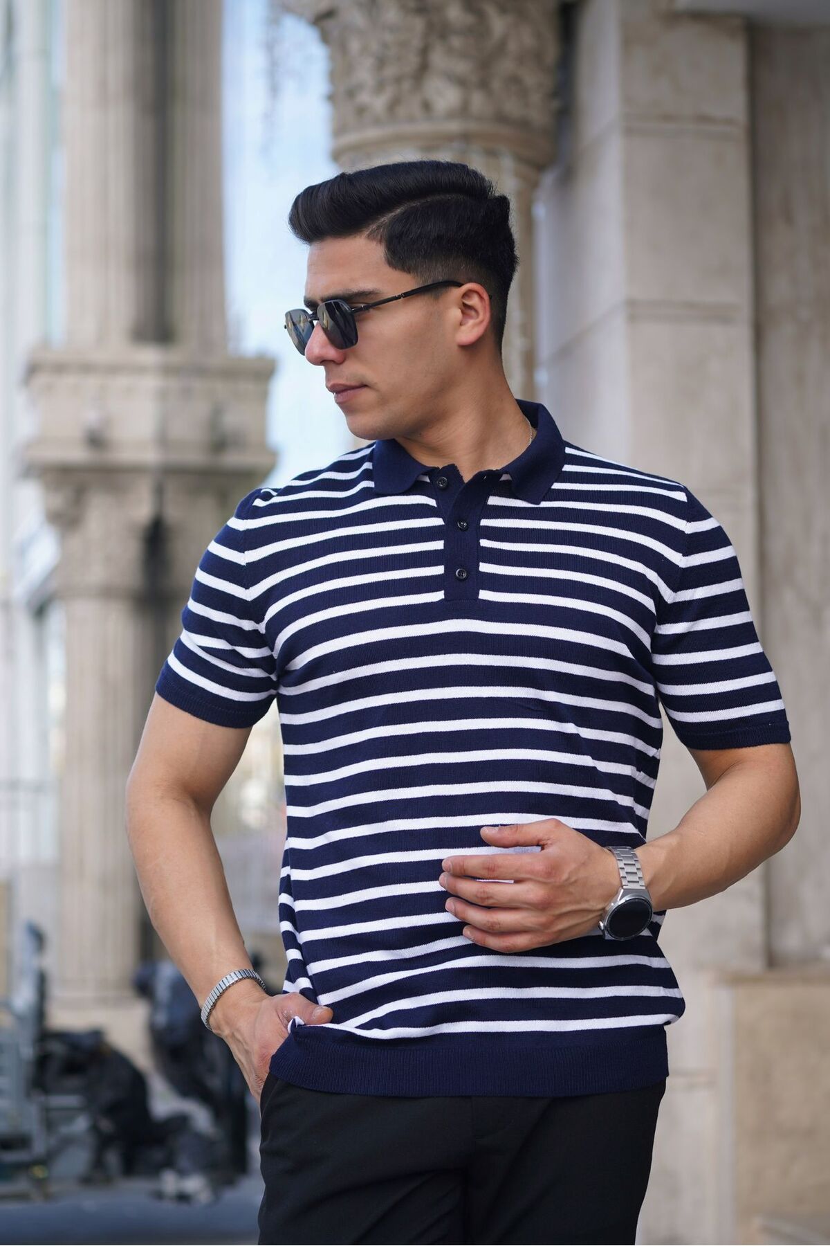 JACK CAPRİO ERKEK POLO YAKA ÖRME TRİKO T-SHİRT TERLETME YAPMAZ HAVA ALAN ERKEK T-SHİRT