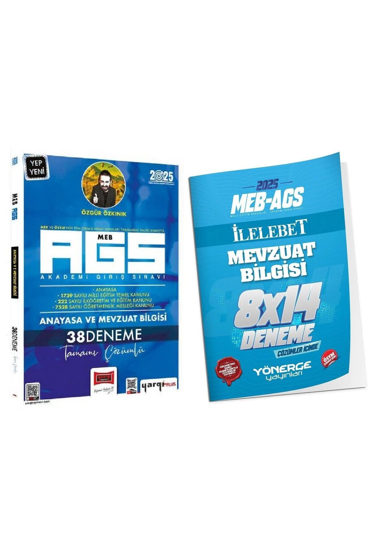 Yargı Yayınları Yargı + Yönerge MEB-AGS Anayasa ve Mevzuat Bilgisi 38+14 Deneme 2 li Set - Özgür Özkınık Yargı + Yön