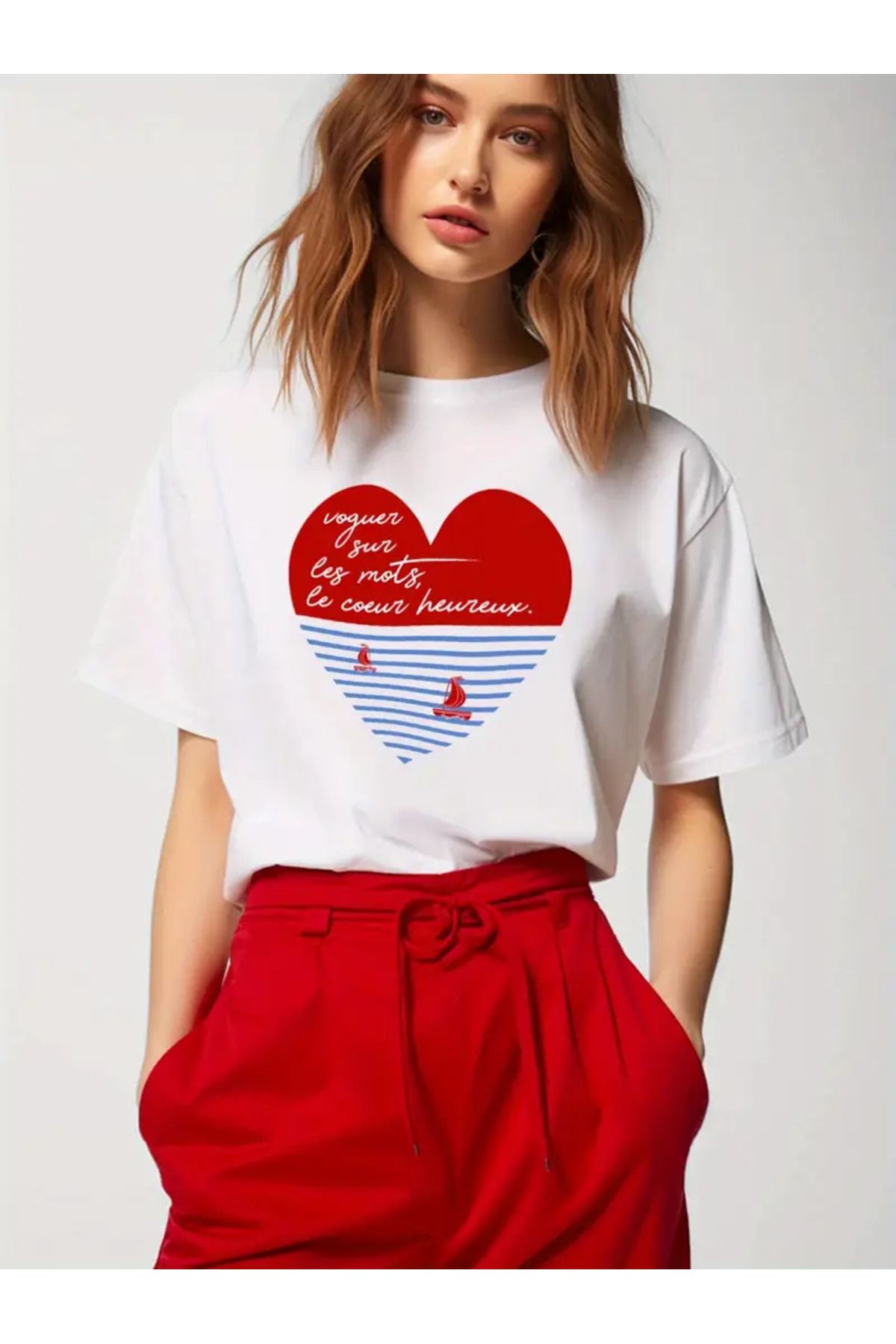 AEMİ Unisex Baskılı %100 Pamuk Oversize T-shirt