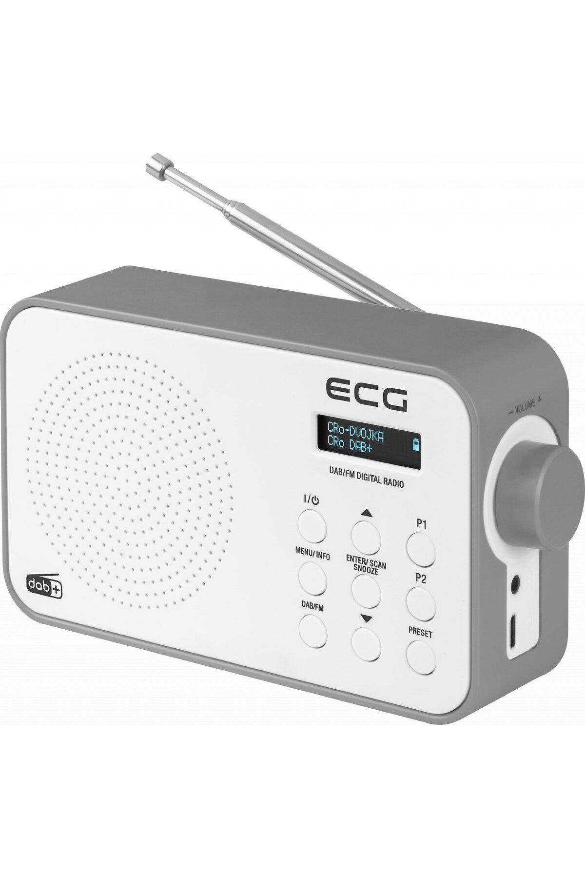 ECG-Portable Radio Rd 110 DAB With DAB And FM Tuner, White, 1.2 W, 30 Station Memory 8