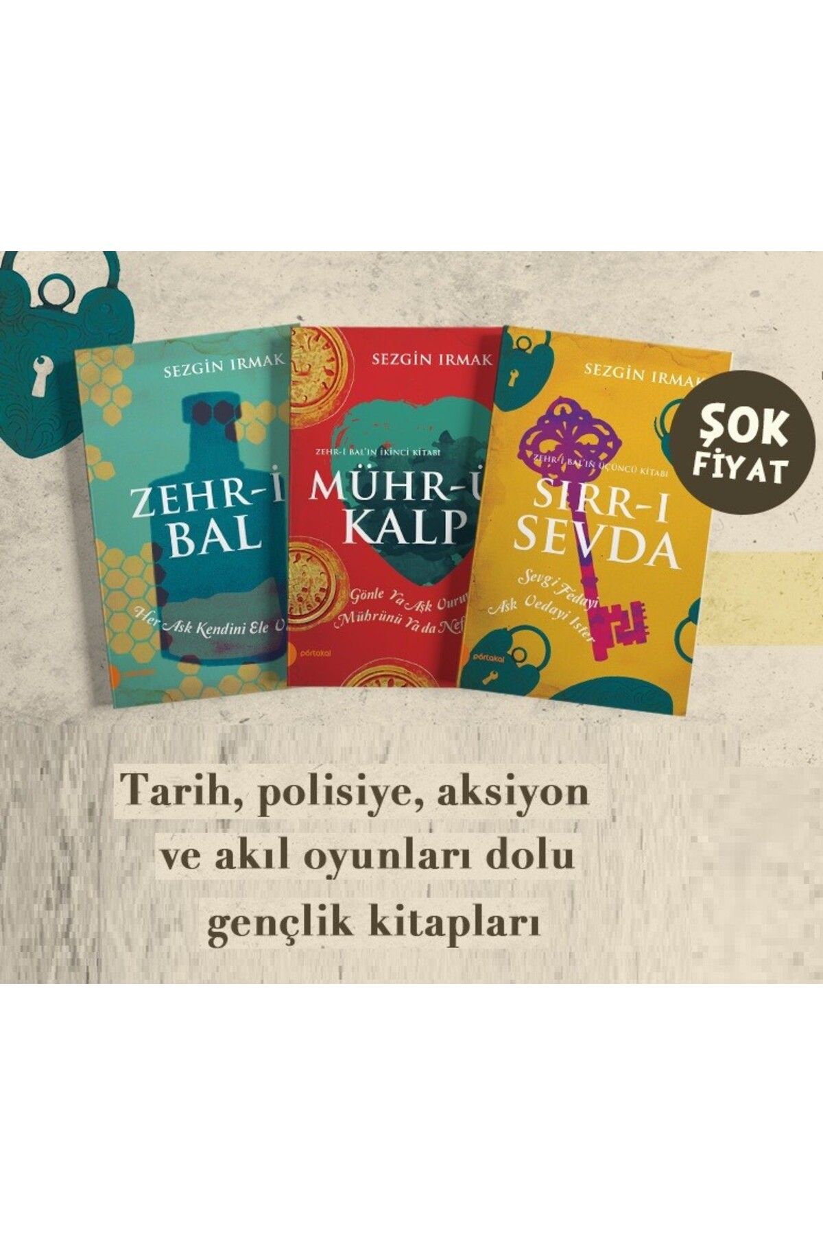 Portakal Kitap Sezgin Irmak Seti 3 Kitap (Sırrı Sevda + Mührü Kalp + Zehri Bal)
