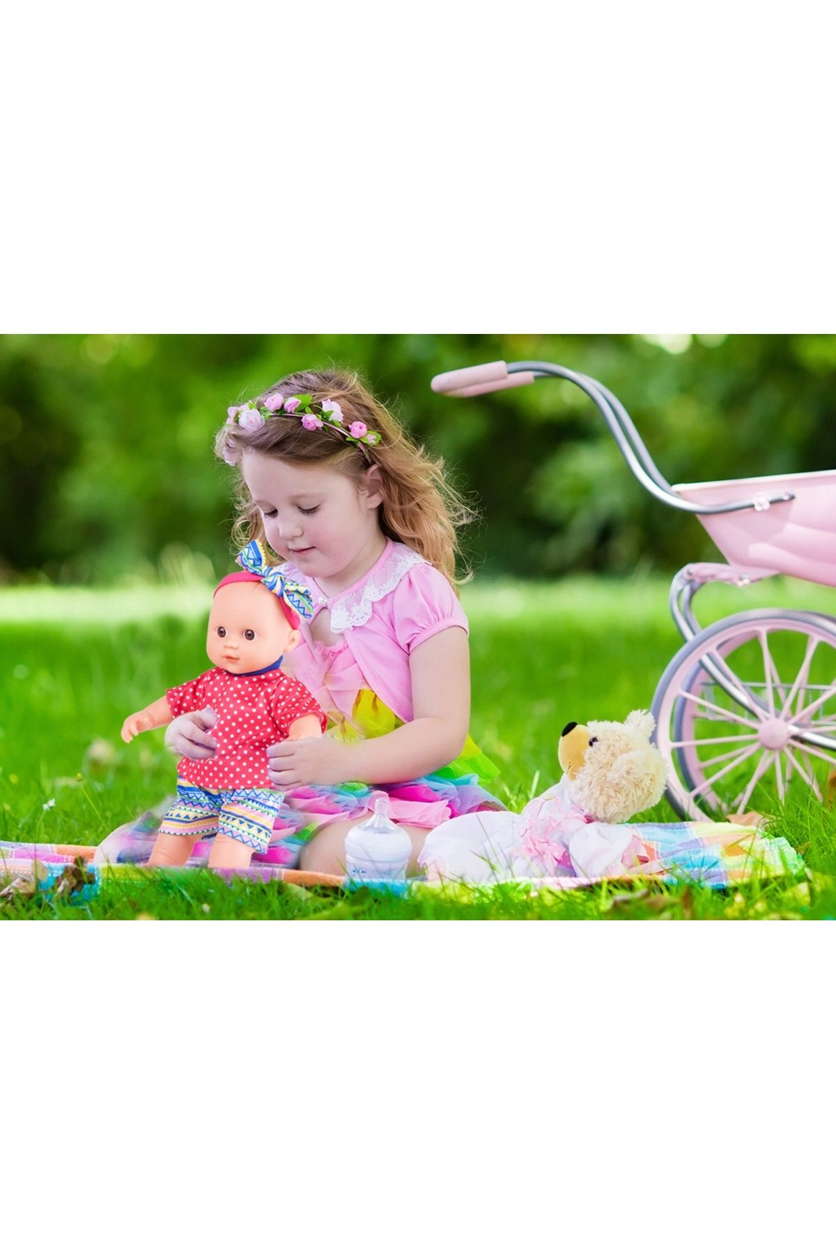 zola-Interactive baby doll, pacifier with chain, soft material, 31 x 23 x 9 cm 2