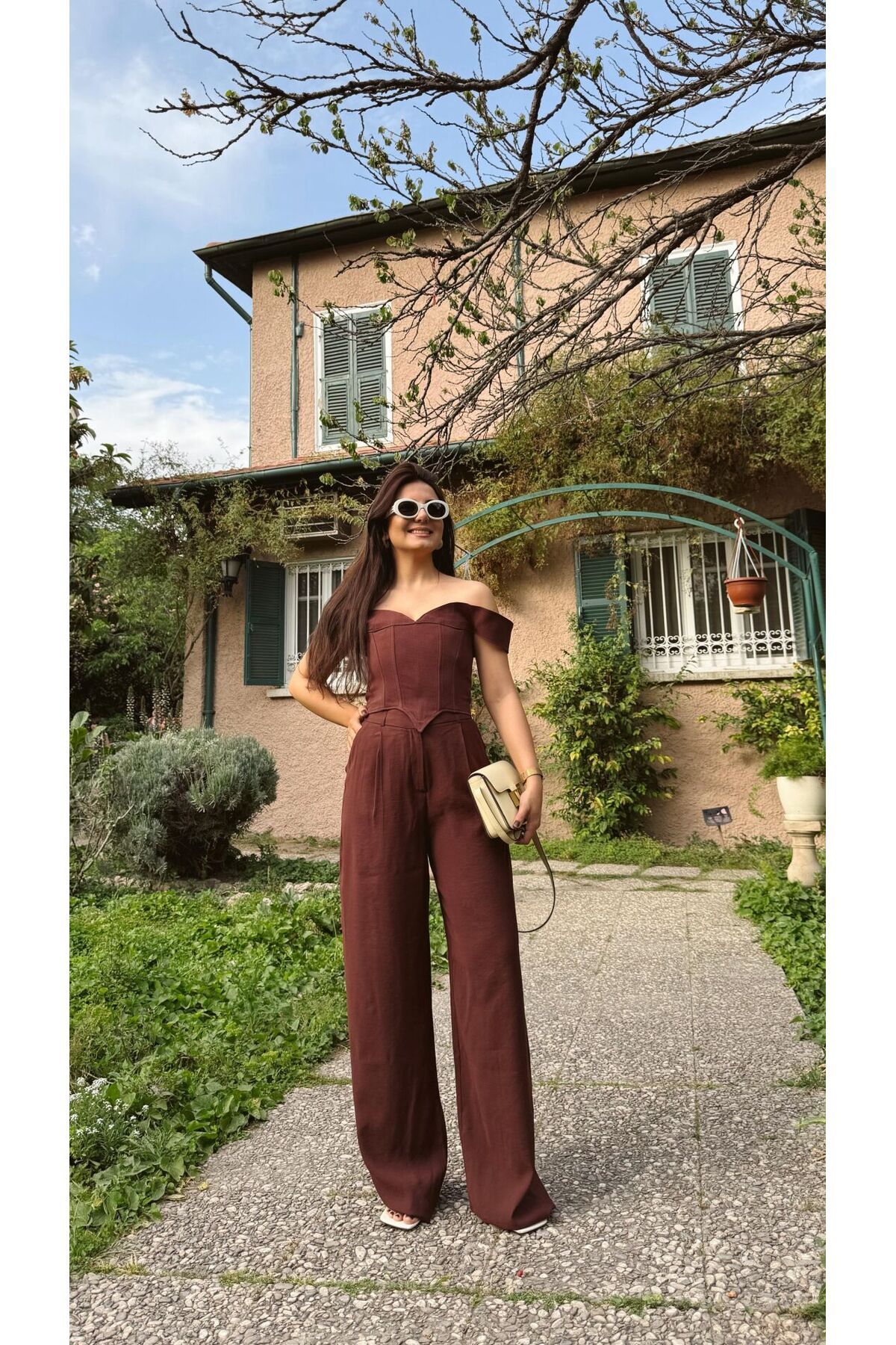 Fistan Byn Melisa Kahve Yüksek Bel Palazzo