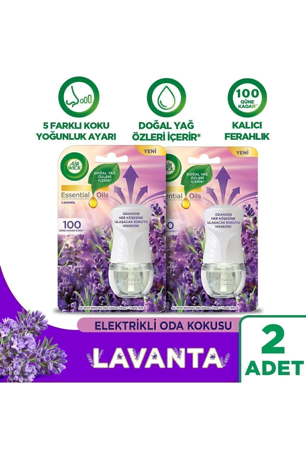 Air Wick Elektrikli Oda Kokusu Kit Lavanta (1 CİHAZ + 1 KOKU) X 2 Adet