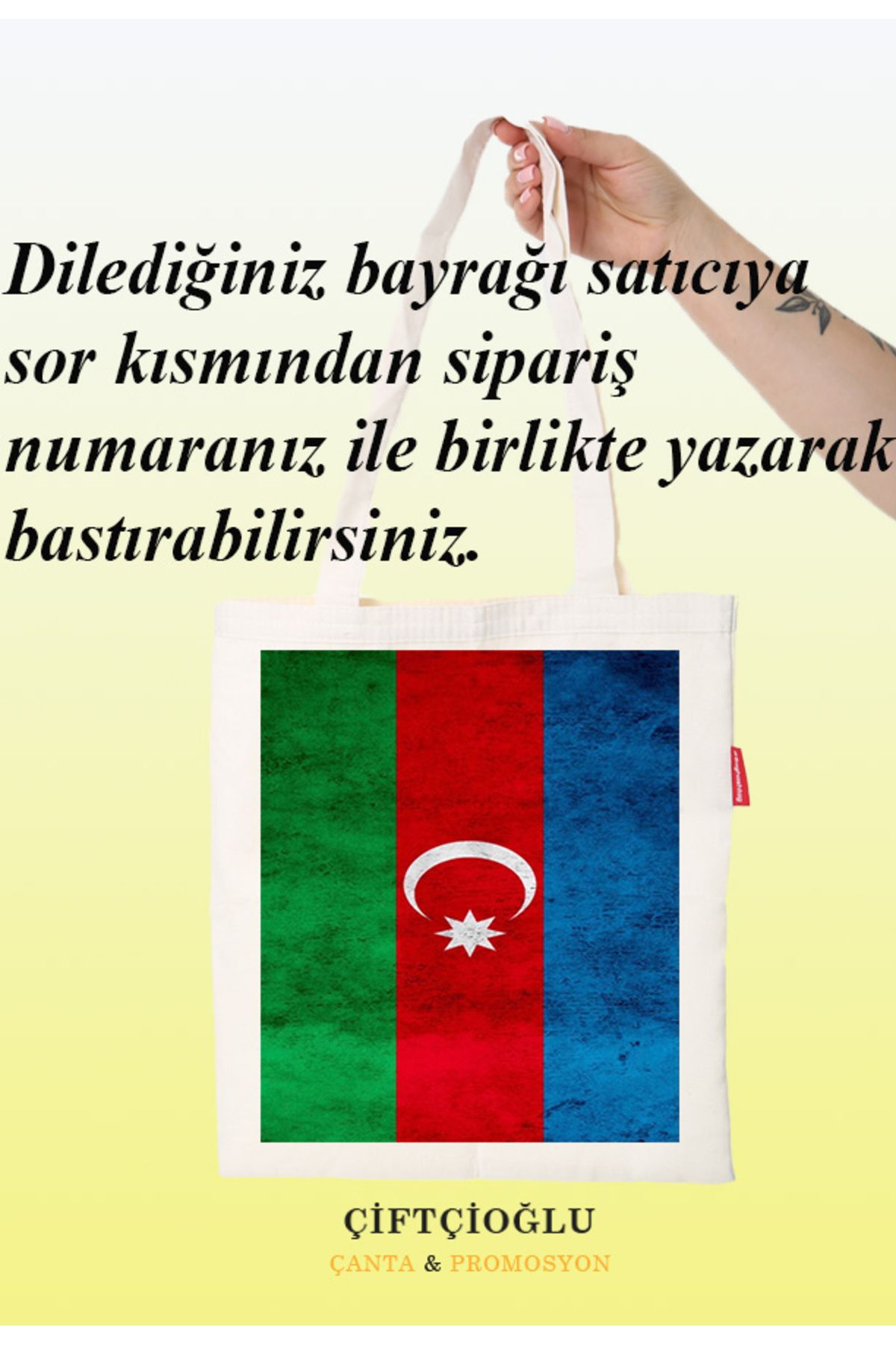 çiftçioğlu Seçtiğiniz Ülkenin Bayrağı Baskılı 38x42 Bayrak Baskılı Omuz-El Çantası