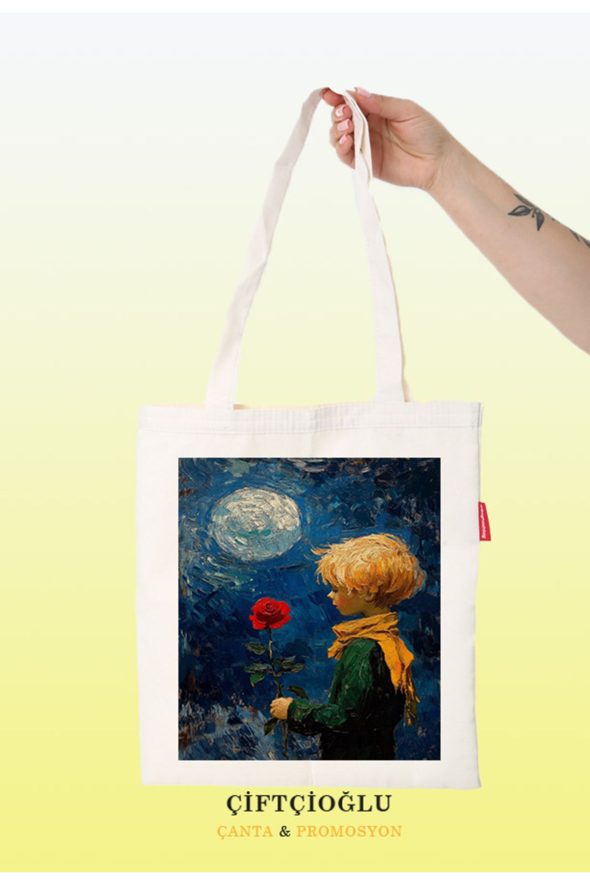 çiftçioğlu Birinci Kalite Baskılı Bez 38x42 Omuz-El Çantası