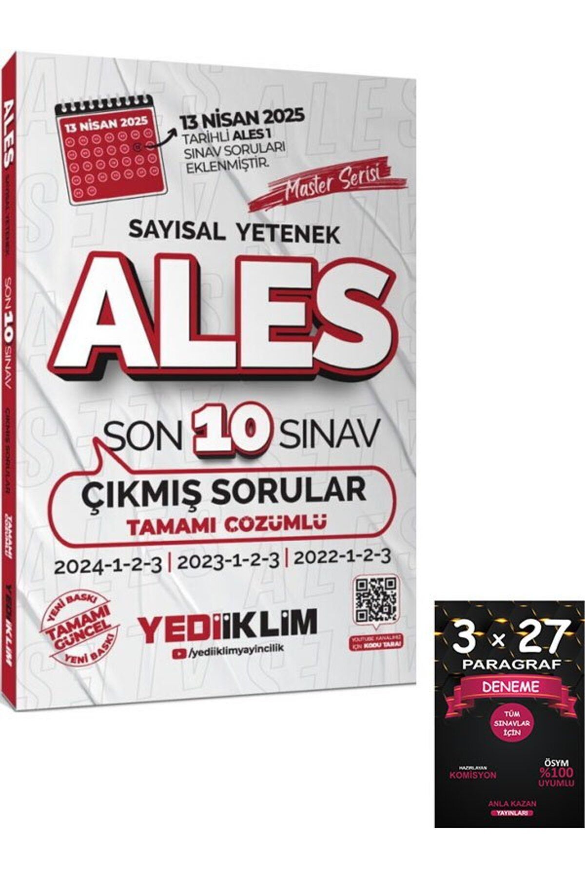 Anla Kazan Yayınları Yediiklim Yayınları ALES Master Serisi Sayısal Yetenek Tamamı Çözümlü Son 10 Sınav Çıkmış Sorular