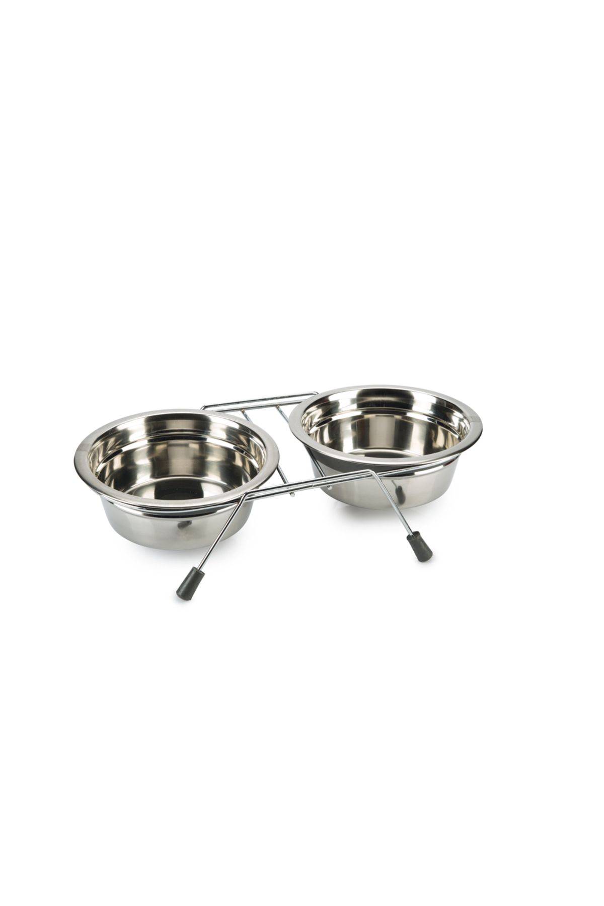 Beeztees Köpek İkili Mama ve Su Kabı, Paslanmaz Çelik, Sessiz&Kaymaz, 16cm, 2x800ml