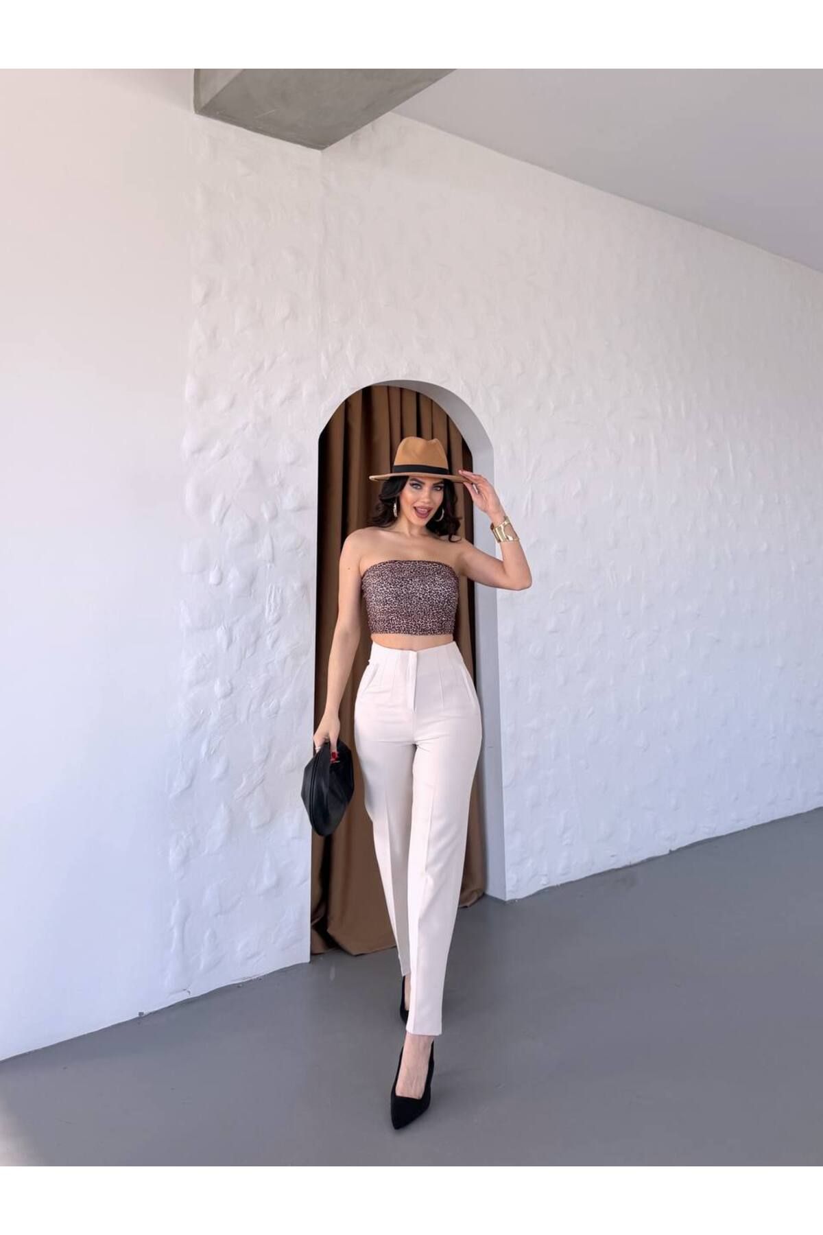 BARG FASHION Kadın Dar Kesim Kumaş Pantolon