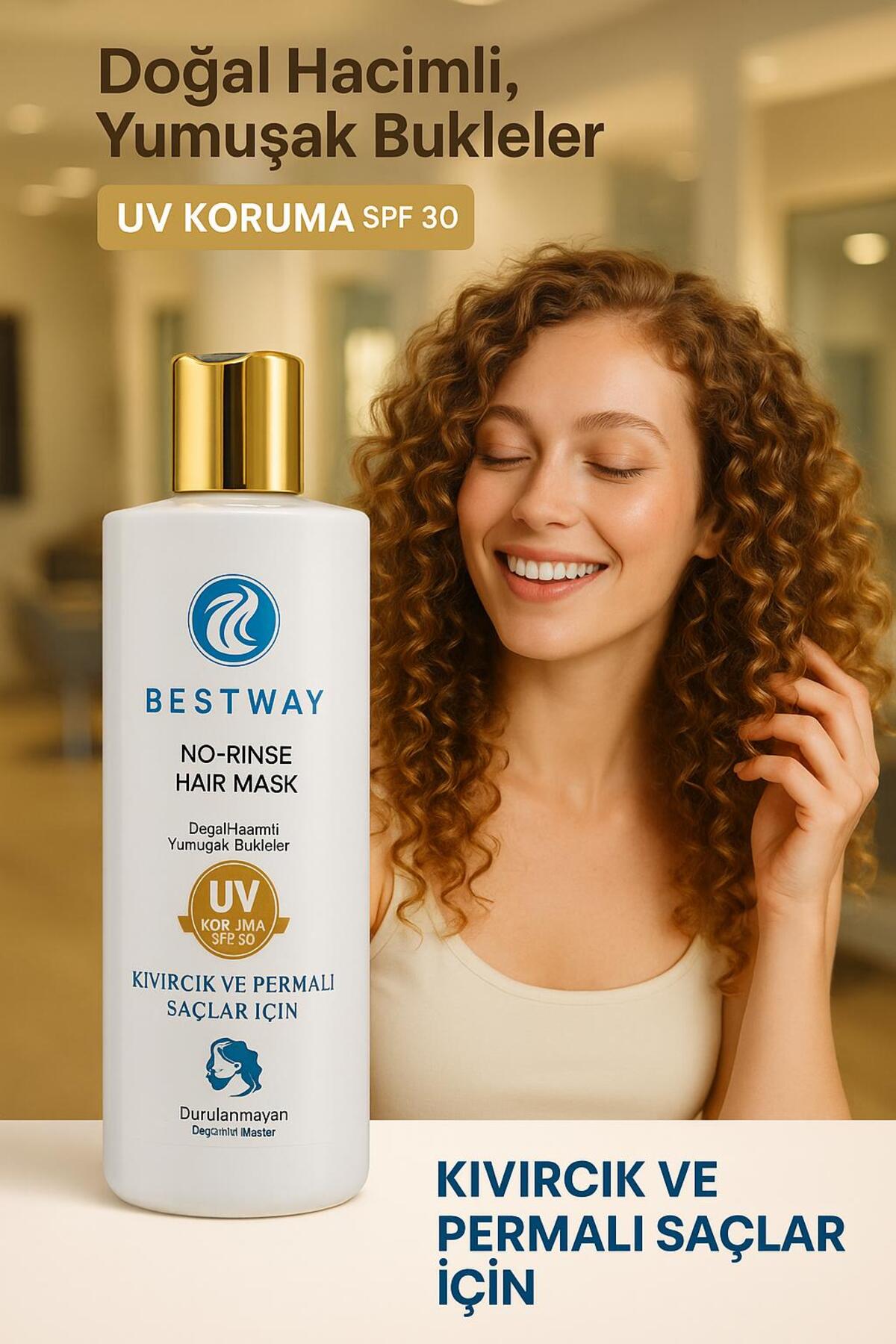 BESTWAY KUAFÖR & GÜZELLİK SALONU KIVIRCIK VE PERMALI SAÇLAR İÇİN DURULANMAYAN SAÇ MASKESİ — bw7