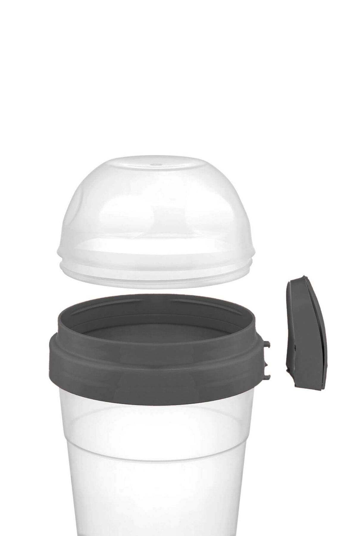Porsima-4327 Yogurt Container – Practical Portable Snack Container with Spoon-Anthracite 650Ml+200Ml 3