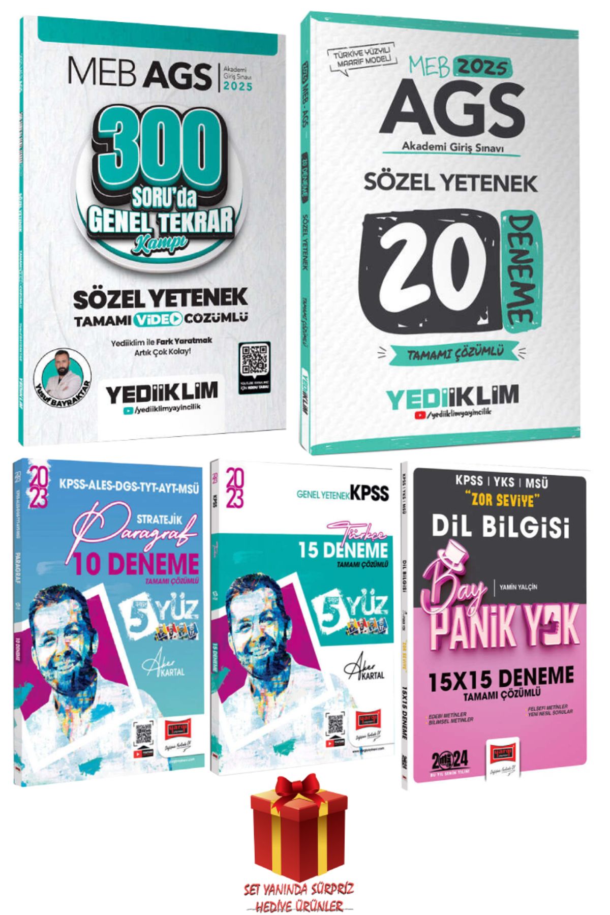 Yediiklim Yayınları 2025 Yediiklim MEB AGS Sözel Yetenek Genel Tekrar+Sözel Deneme+Paragraf+Türkçe+Dil Bil Deneme