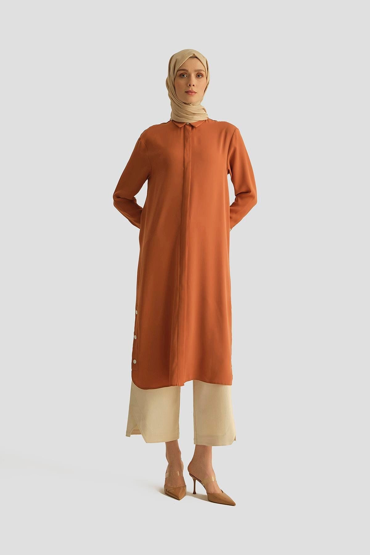 Armine Tunik Elbise 25YH4406 Somon