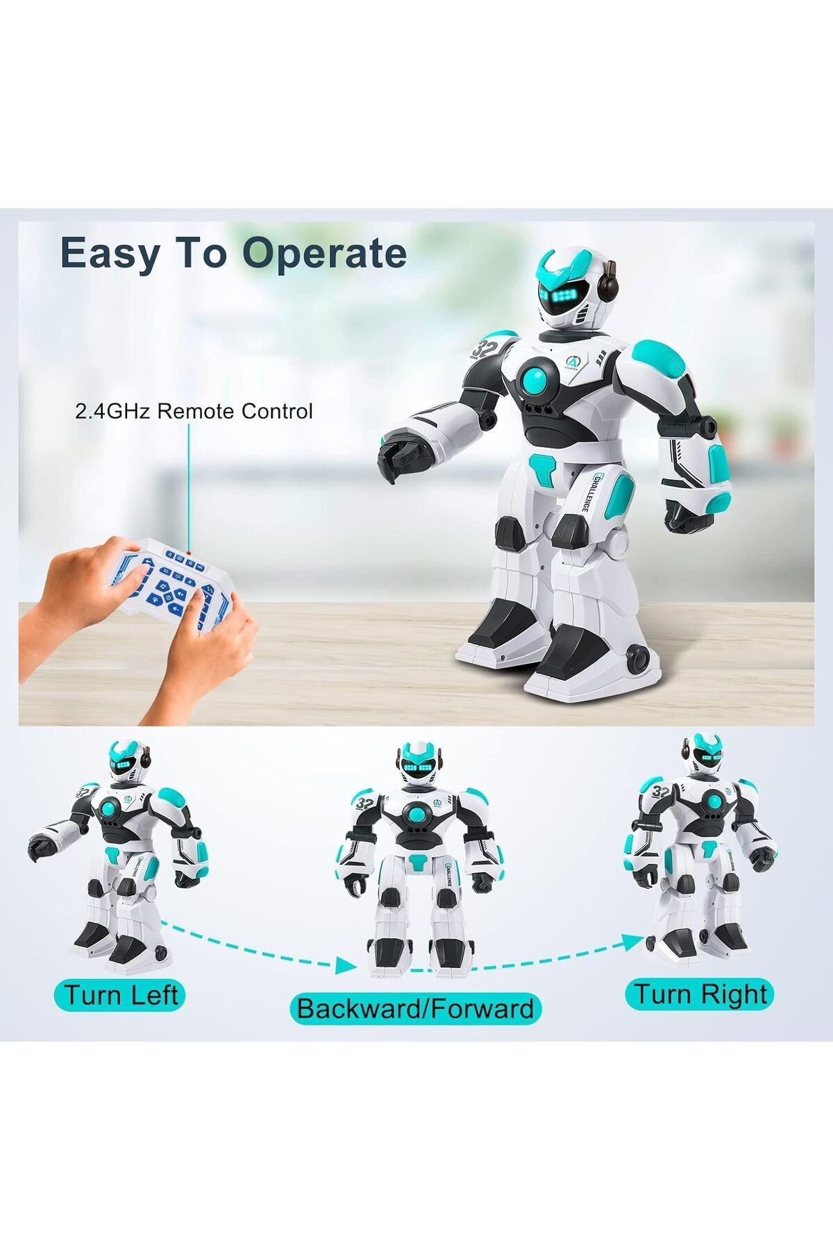 AQUAFALCON-RC Robot Toy for Kids Remote Control Robot Toy, Smart Gesture Sensing Rechargeable & Prog 7
