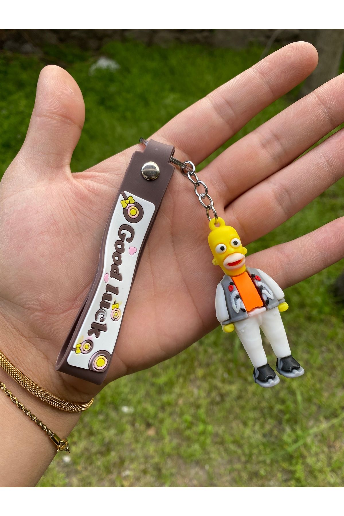 AYZENA 3D Yumuşak Silikon Simpsonlar (Homer Simpson) Tek Anahtarlık