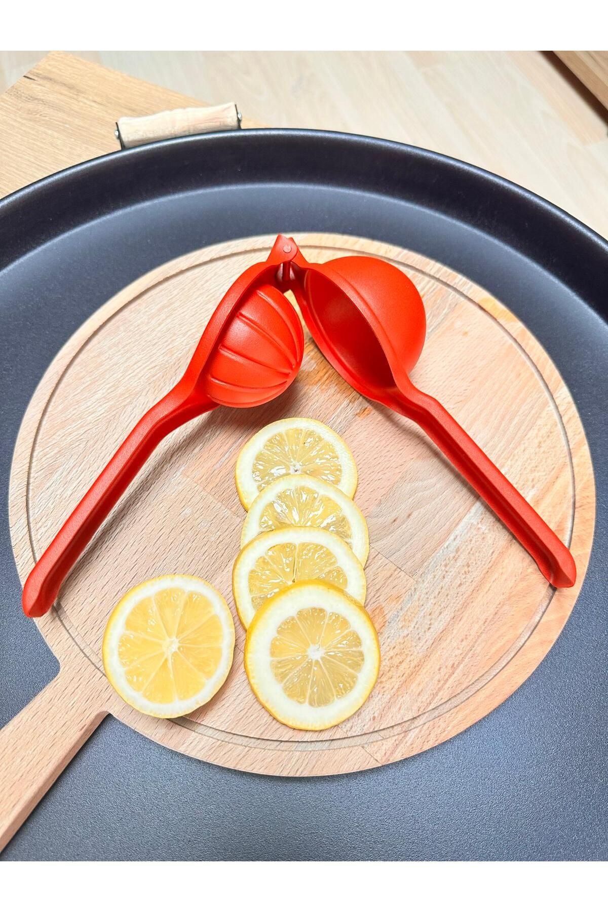 hemlife-Metal Rustproof Lemon and Citrus Juicer Squeezer with Special Design Pattern Lemon Orange Juicer Red 2