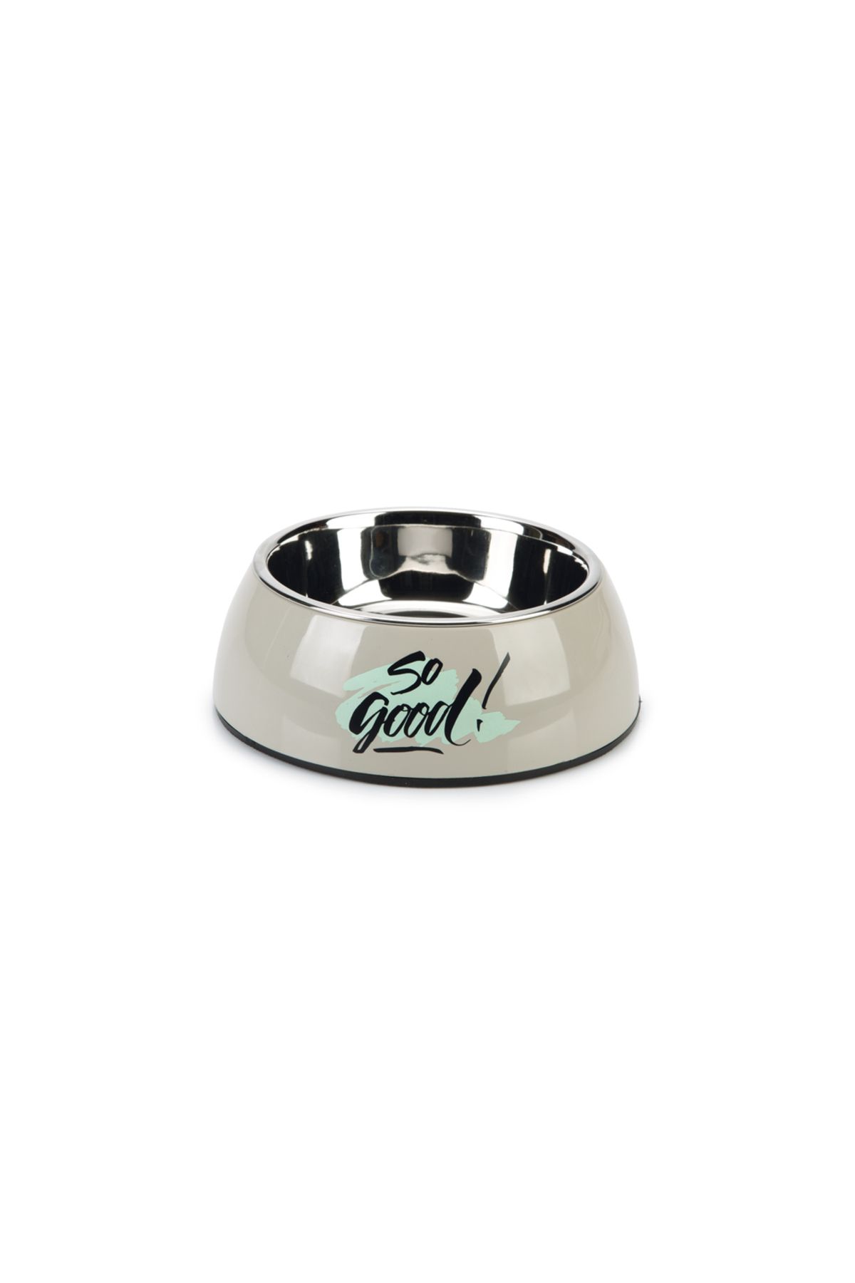 Beeztees Köpek Mama Su Kabı, Paslanmaz Çelik, Gri, 14cm, 160ml