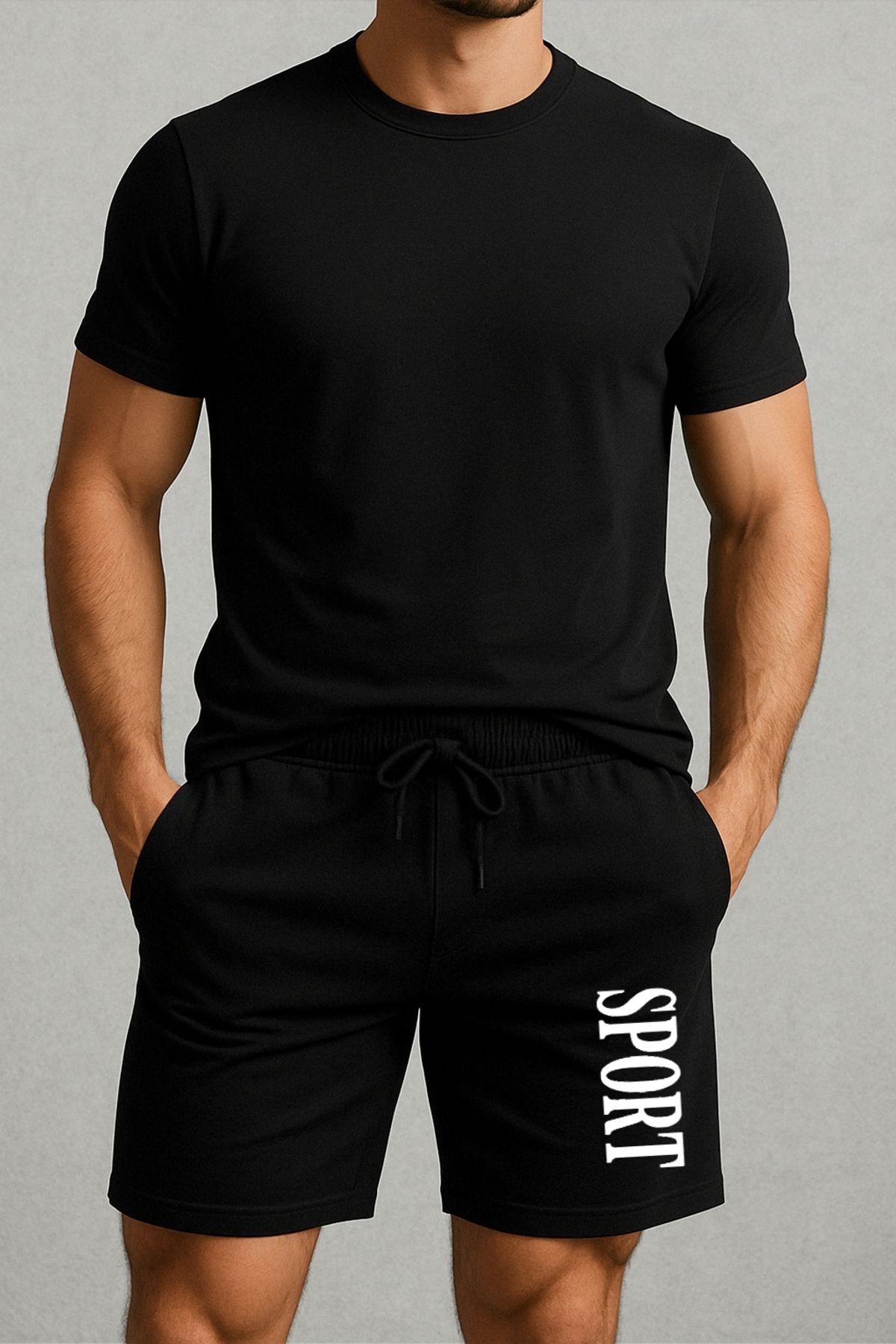 NETTENSTORE sport baskılı spor şort erkek giyim rahat giyim