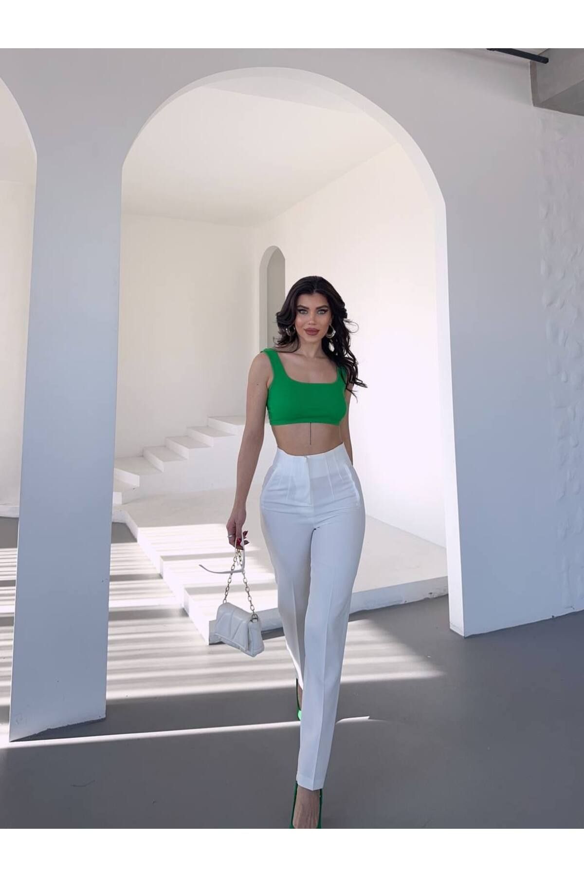 BARG FASHION Kadın Dar Kesim Kumaş Pantolon