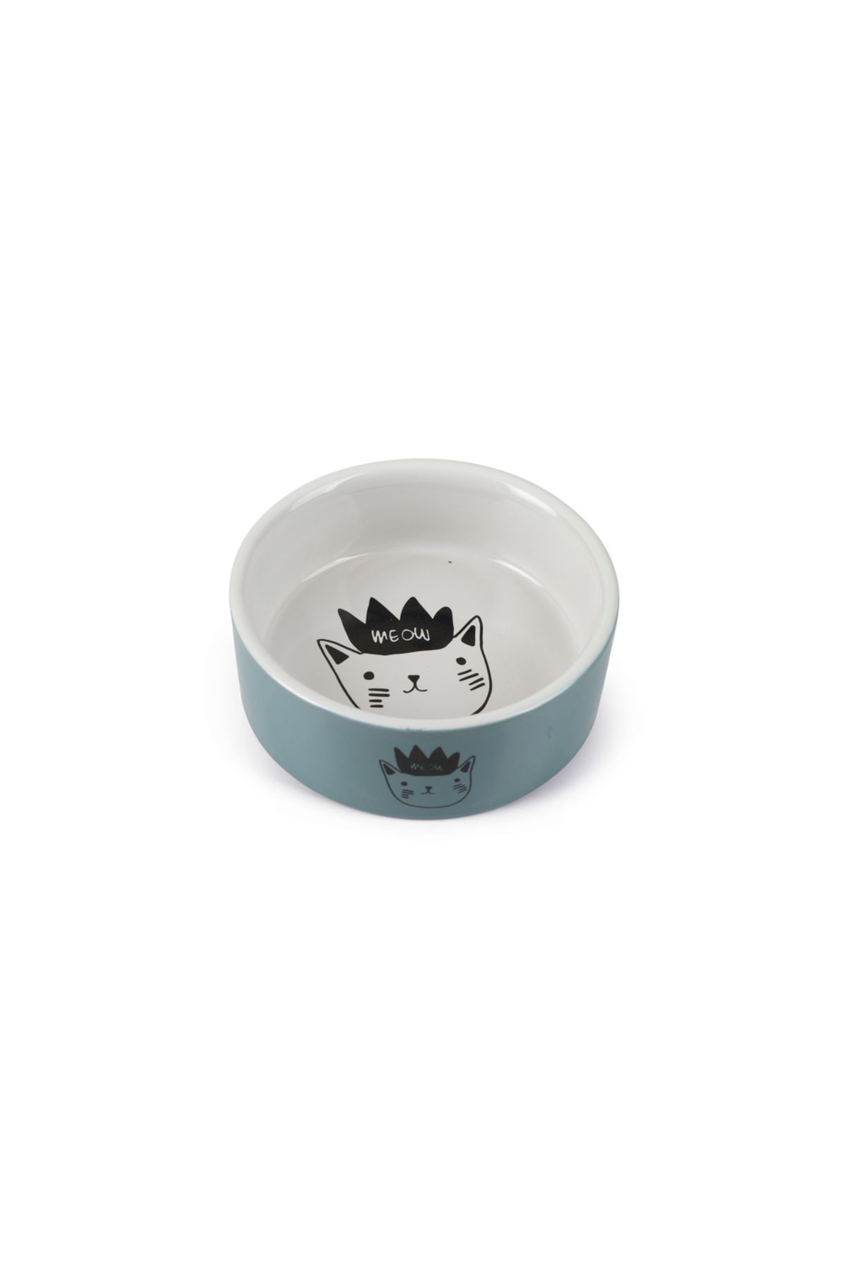 Beeztees Kedi Mama Su Kabı, Seramik, Mavi, 11,5cm, 180ml