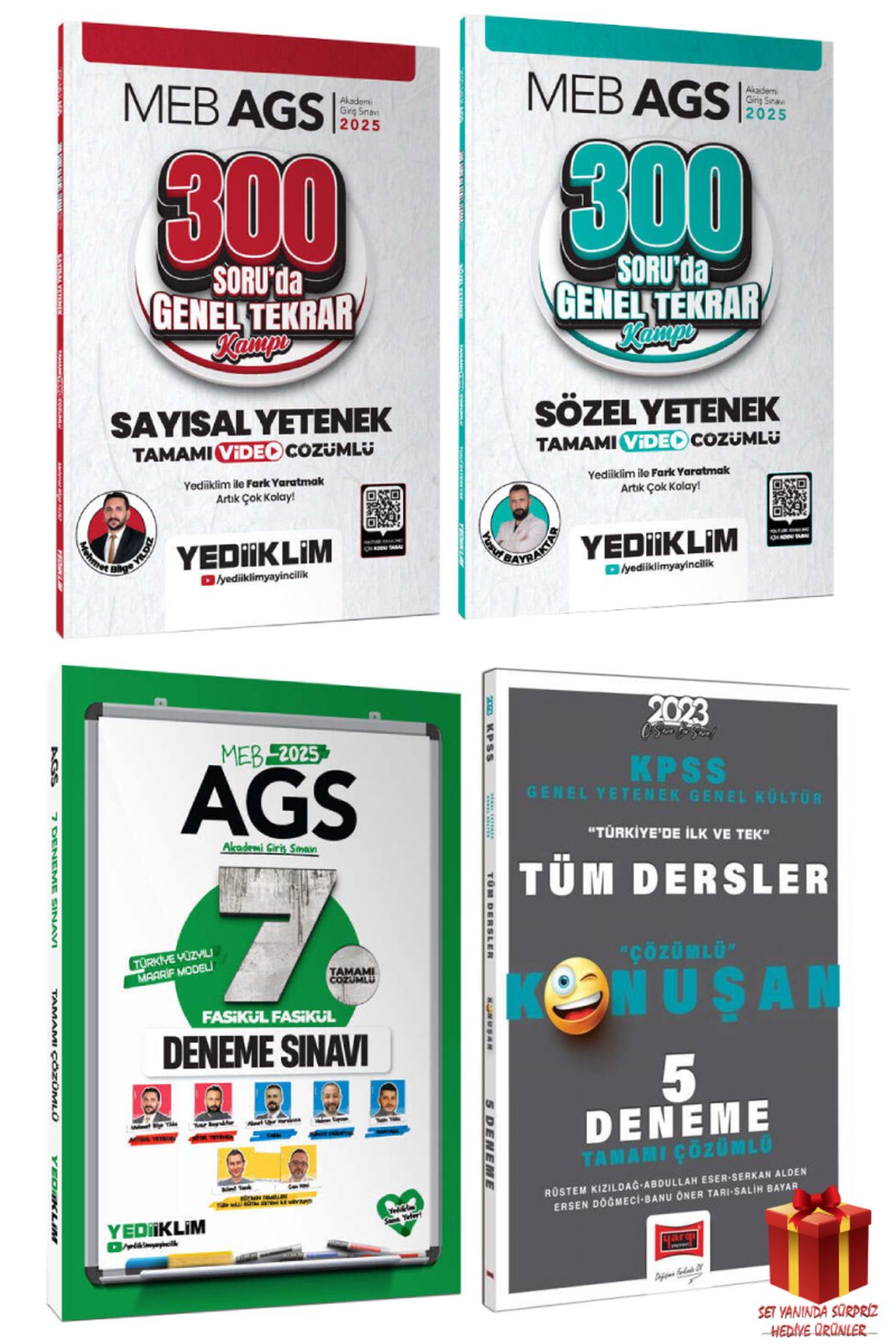 Yediiklim Yayınları 2025 Yediiklim MEB AGS Sözel Yetenek Genel Tekrar+Sayısal Yetenek Genel Tekrar+Denemeler