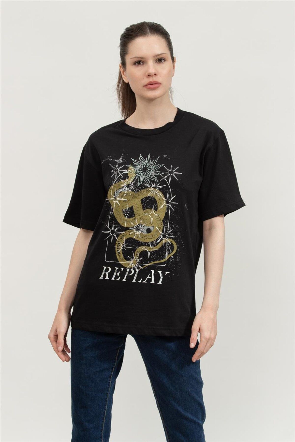 Replay Regular Kadın Bisiklet Yaka T-Shirt