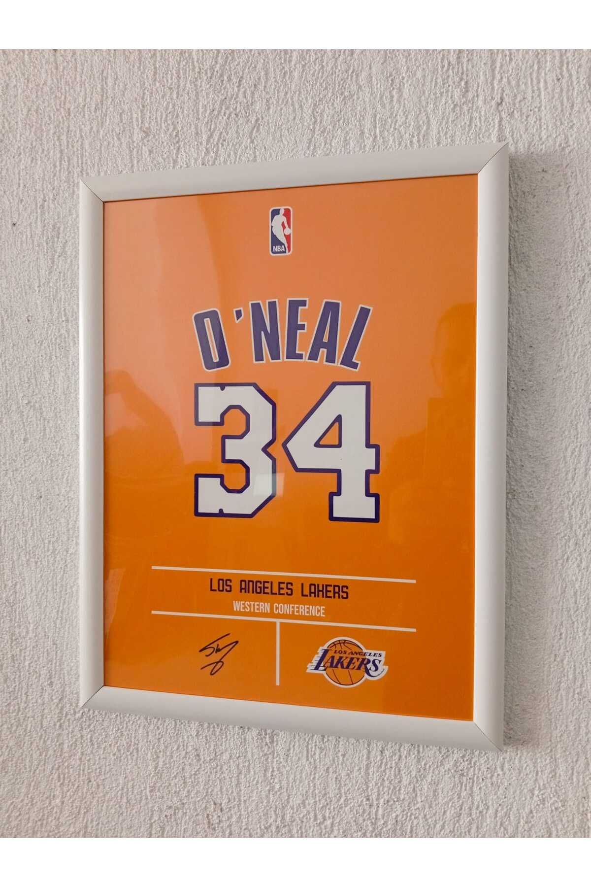 Erdizayn 30x40 cm Shaquille O'Neal NBA Forma Tasarımlı Poster Tablo 1 mm PVC Ön Yüzey Korumalı Çerçeve