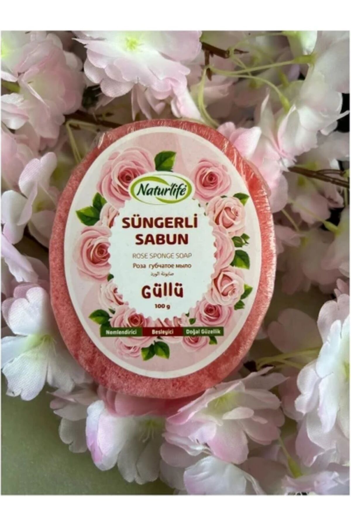 Naturlife NATURLİFE GÜL SÜNGERLİ SABUN 100GR