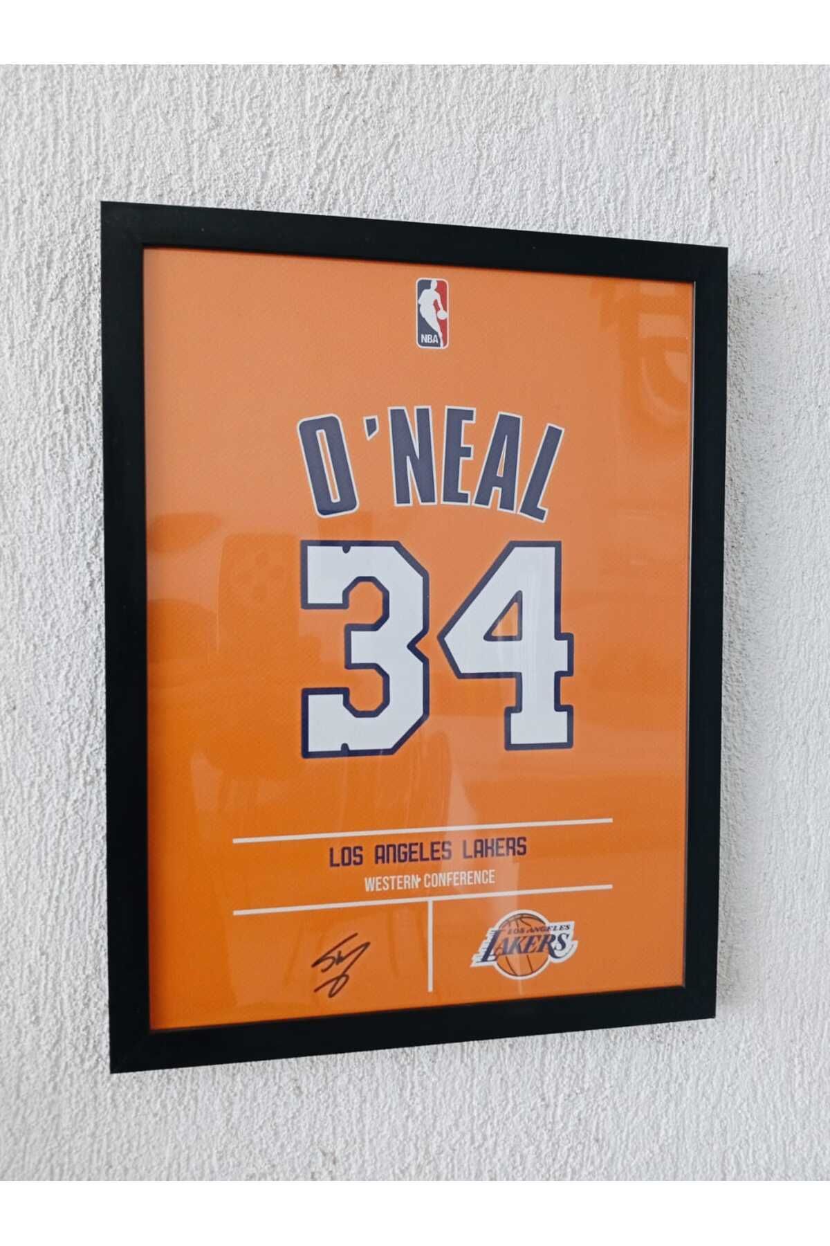 Erdizayn 30x40 cm Shaquille O'Neal NBA Forma Tasarımlı Poster Tablo 1 mm PVC Ön Yüzey Korumalı Çerçeve