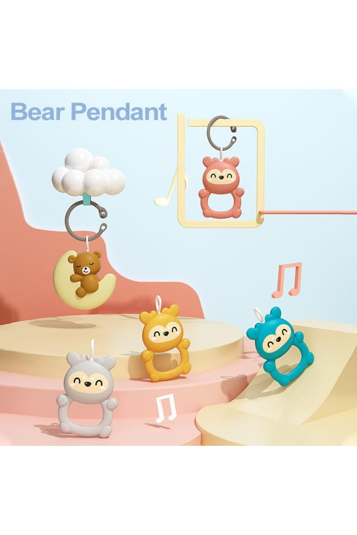 YILDIRIM OYUNCAK Bebek Oyun Halısı Piyanolu, Gökkuşağı Ördek Desenli 73 cm Sesli Dönenceli Bebek Halısı fotoğrafı 4 (önizleme)