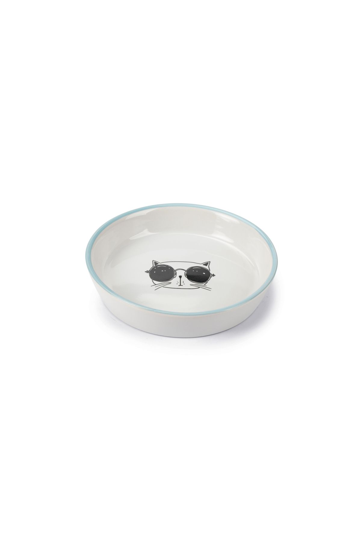 Beeztees Kedi Mama Su Kabı, Seramik, Beyaz, 16cm, 300ml