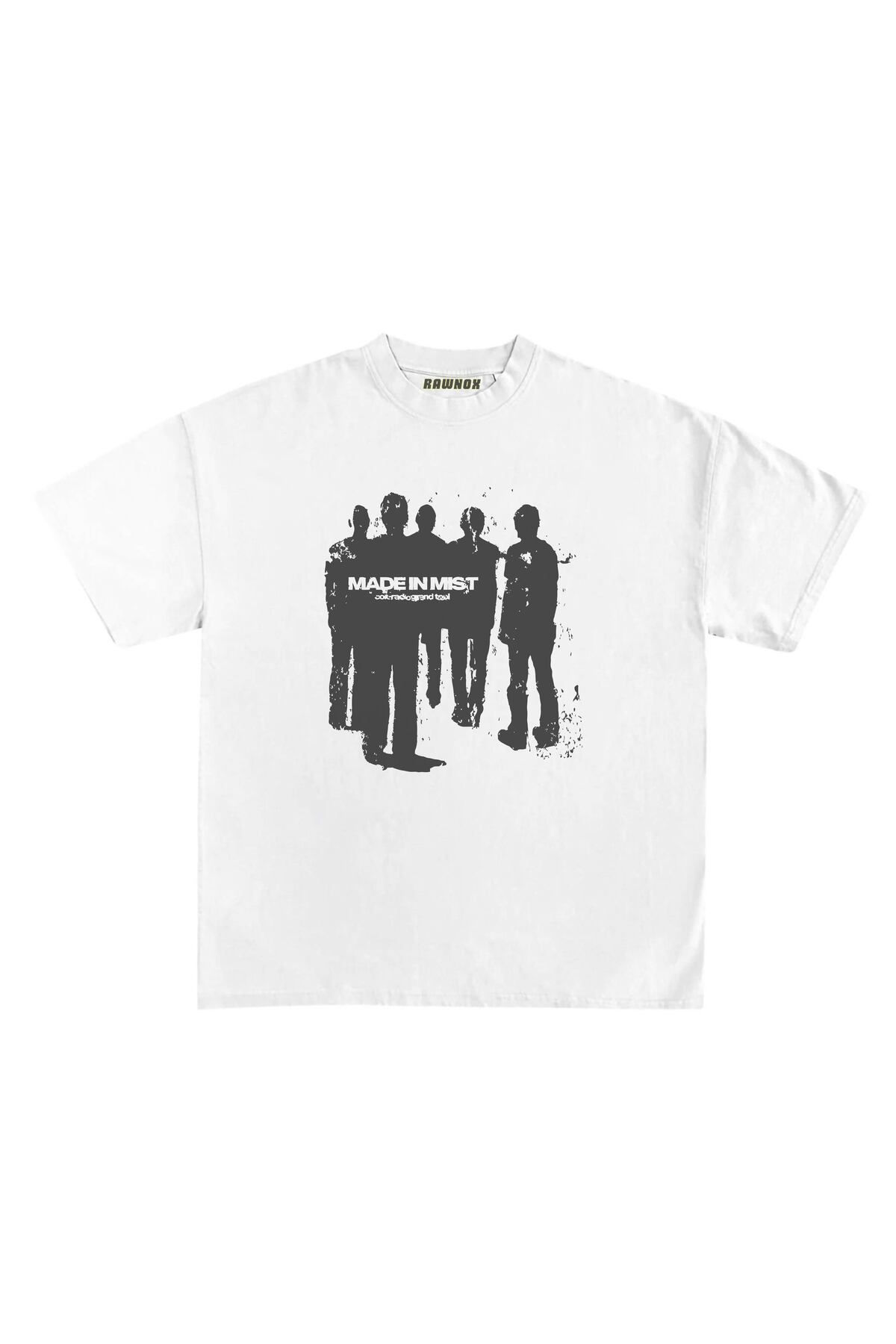 RawNox Unisex Bol Kalıp RawNox Özel Koleksiyon Made In Mist Tshirt