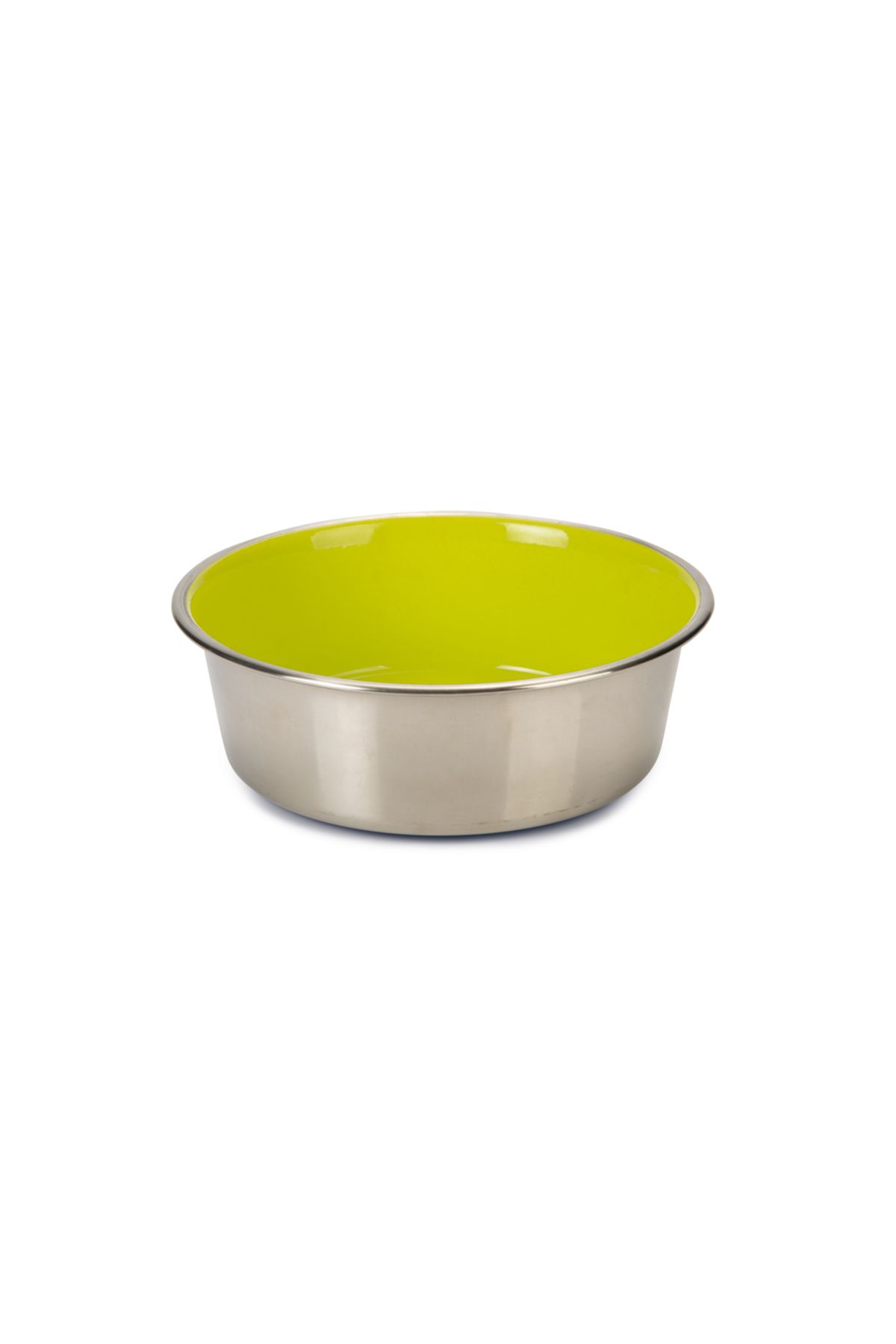 Beeztees Köpek Mama Su Kabı, Paslanmaz Çelik, İçi Sarı, 16cm, 940ml