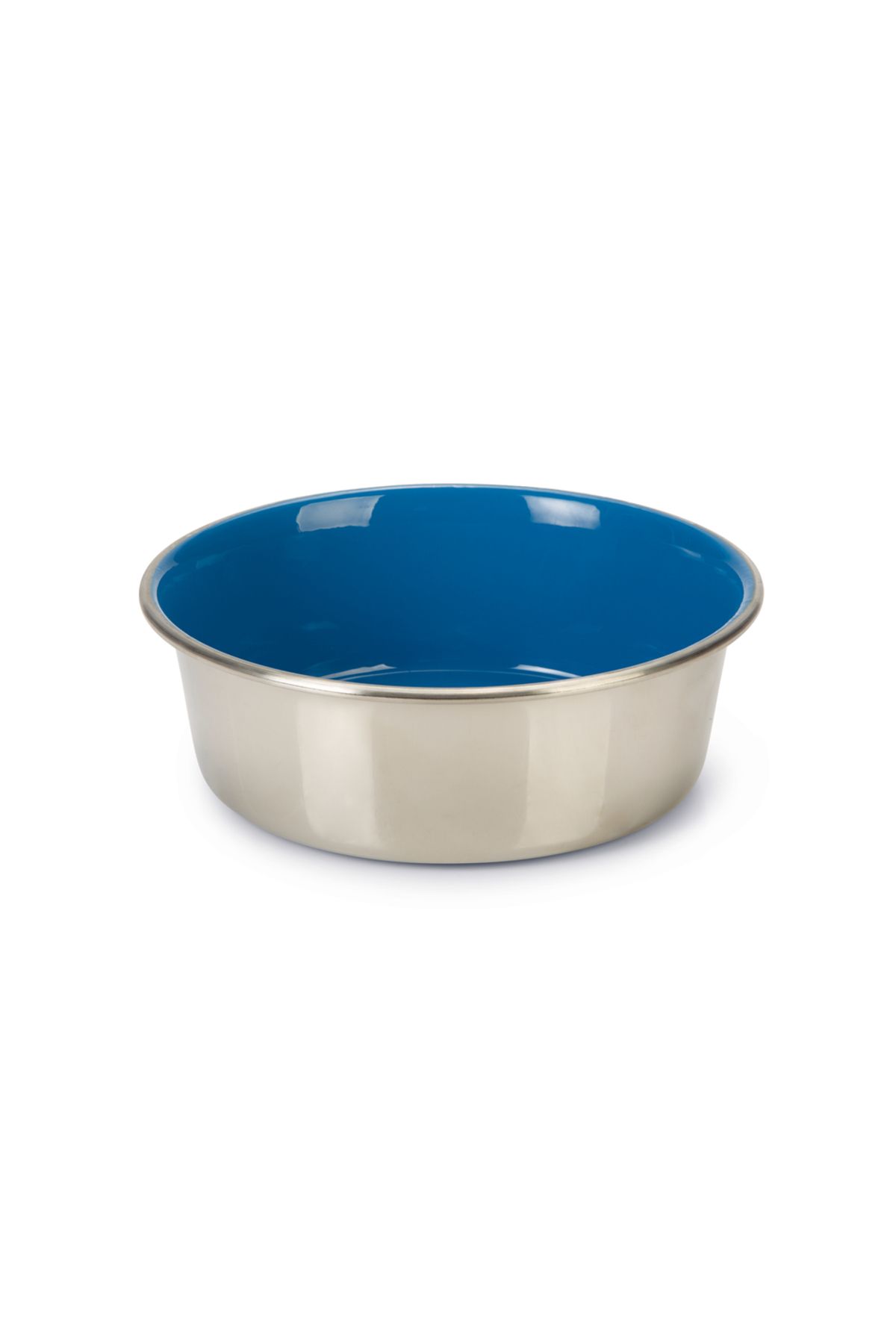 Beeztees Köpek Mama Su Kabı, Paslanmaz Çelik, İçi Mavi, 20cm, 1,9L
