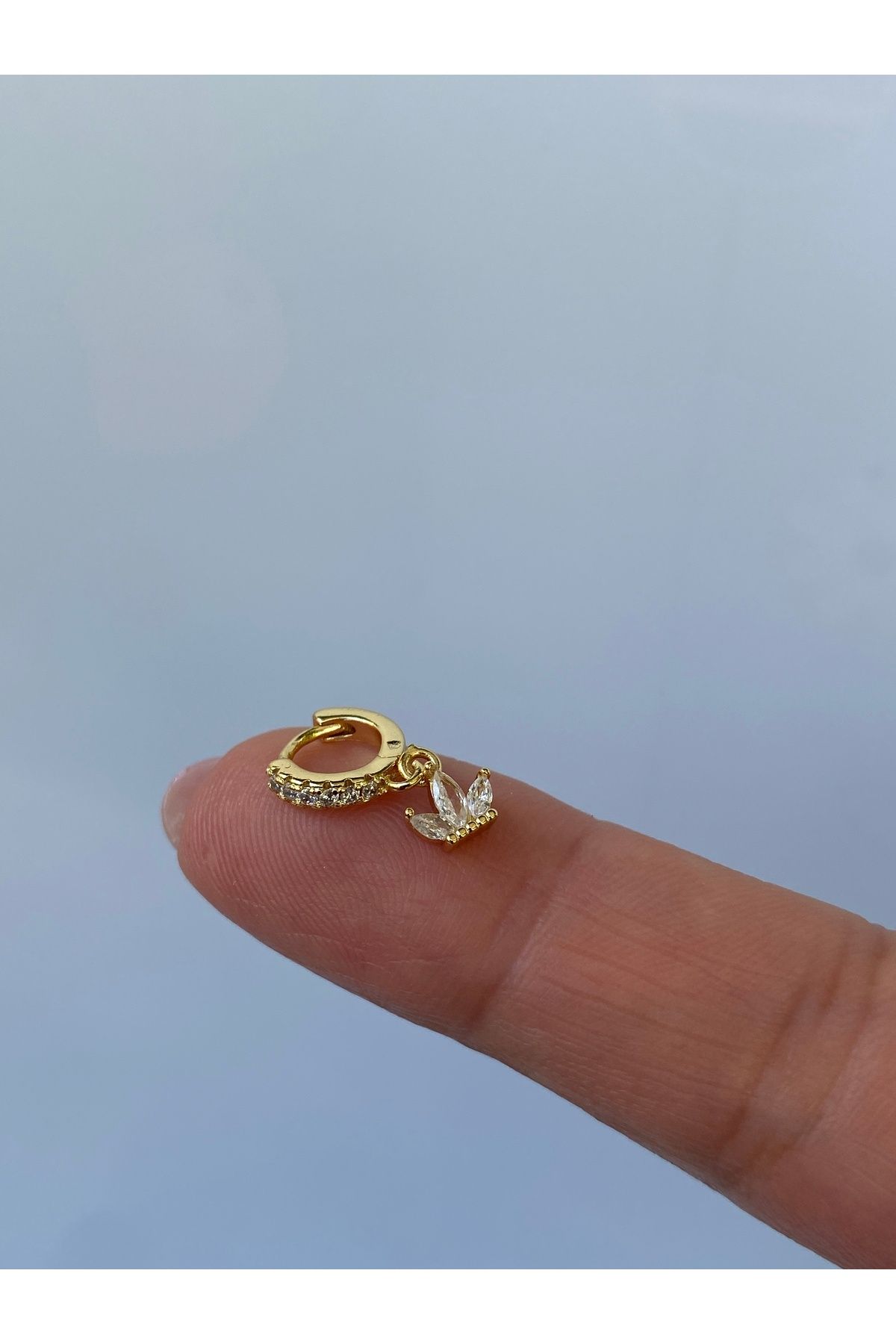 kurukafagift Çelik Taç Parlak Model Helix Tragus Kıkırdak Piercing 8 mm