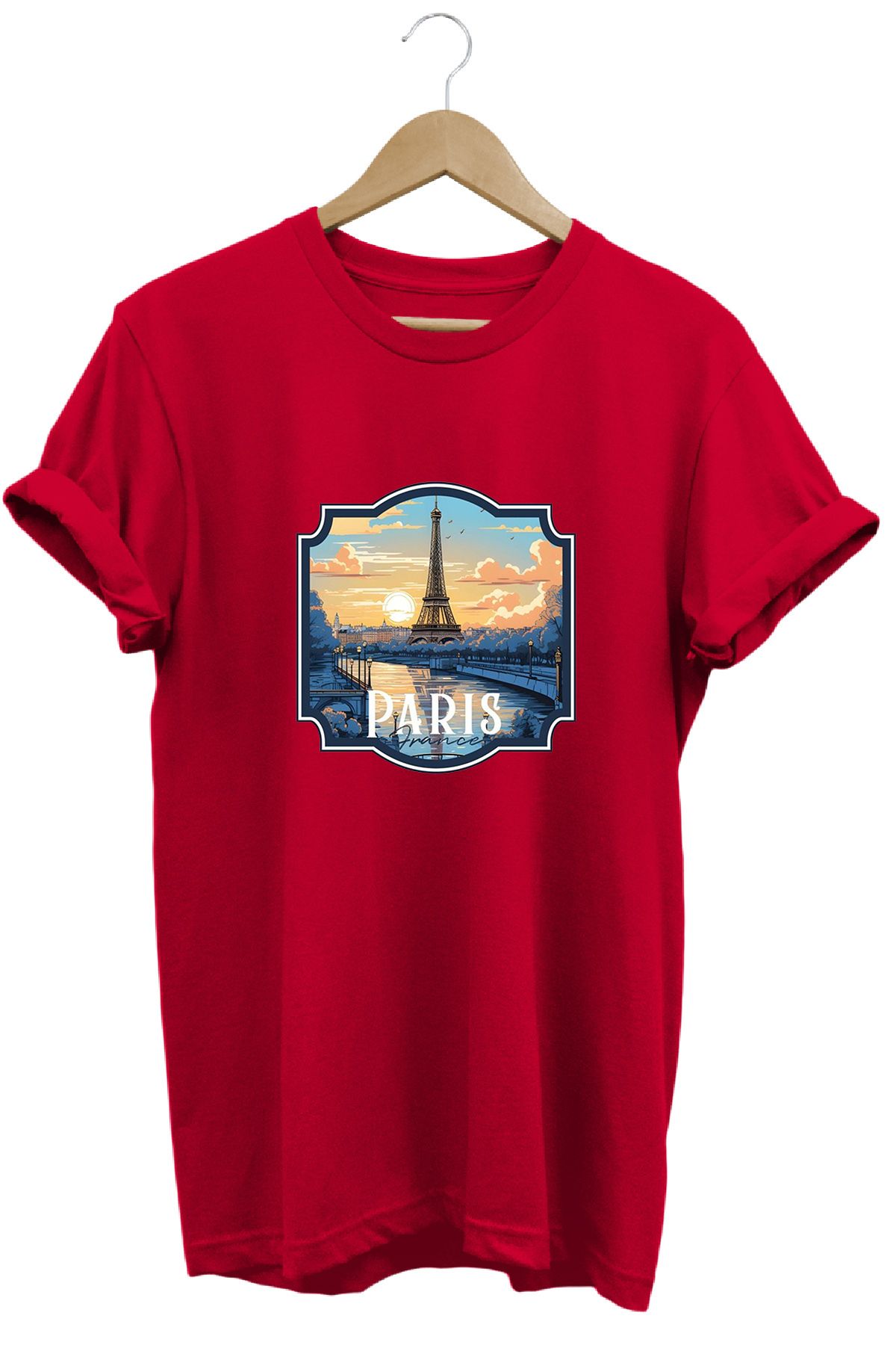 remonz Şehirler Serisi Paris Baskılı %100 Pamuk Regular Fit Bisiklet Yaka T-shirt