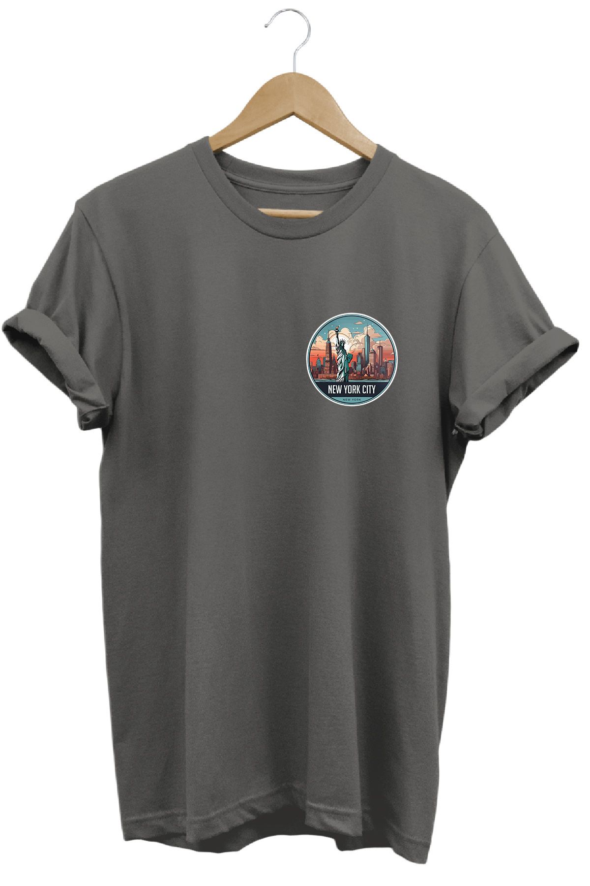 remonz Şehirler Serisi New York Baskılı %100 Pamuk Regular Fit Bisiklet Yaka T-shirt